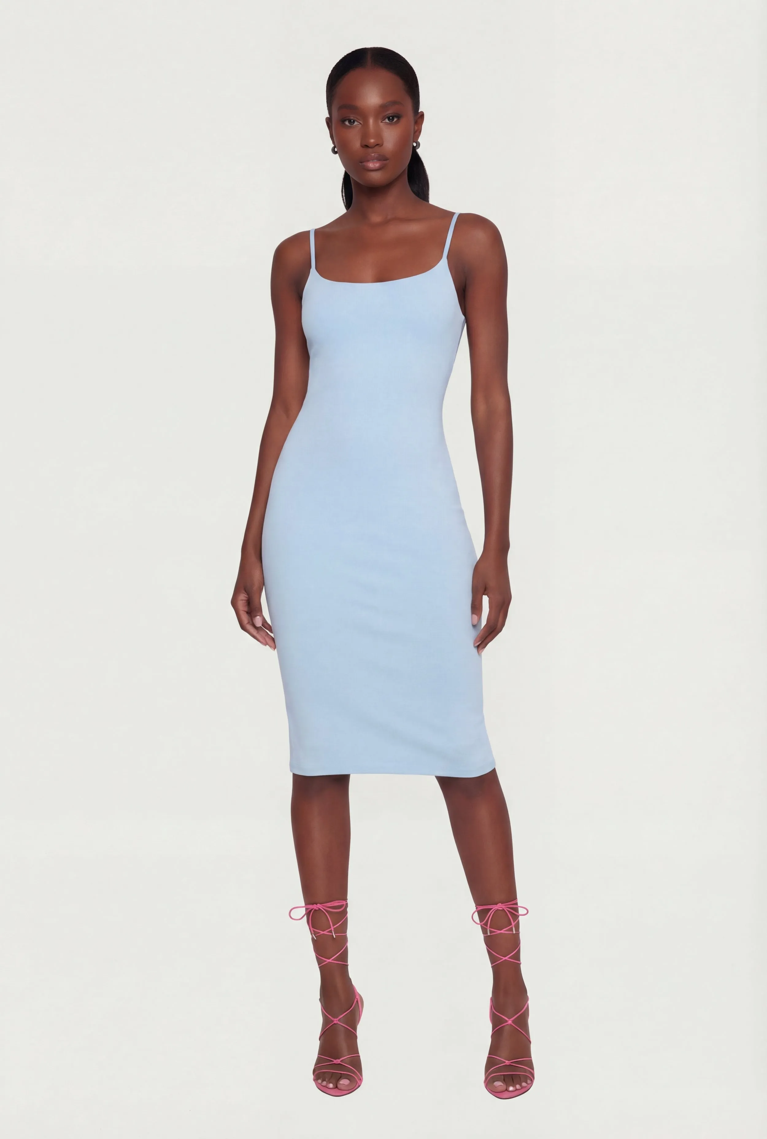 Scoop Neck Back Slit Midi Dress sold by Rainbow