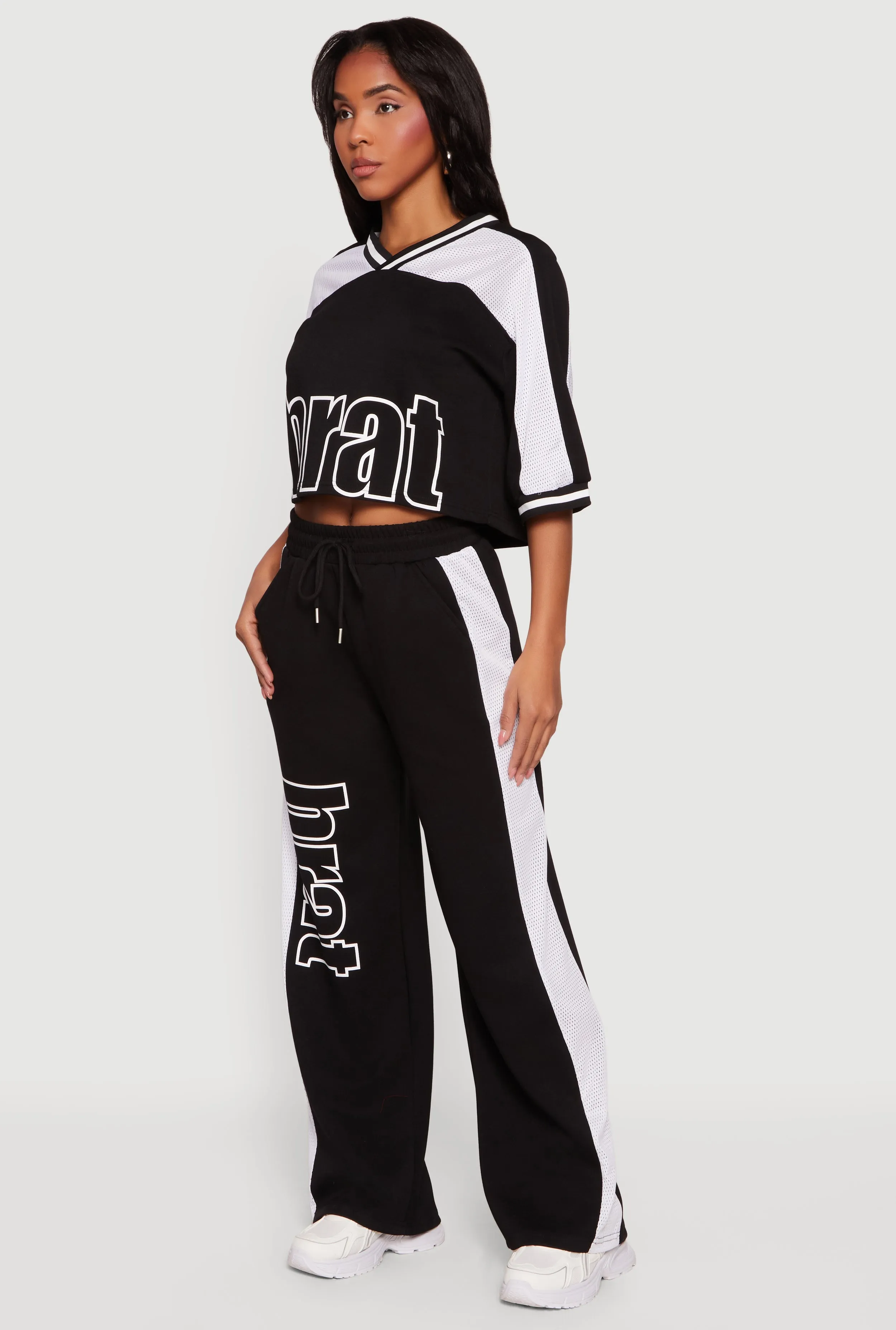 Brat Graphic Cropped Jersey Top sold by Rainbow product image thumbnail 3