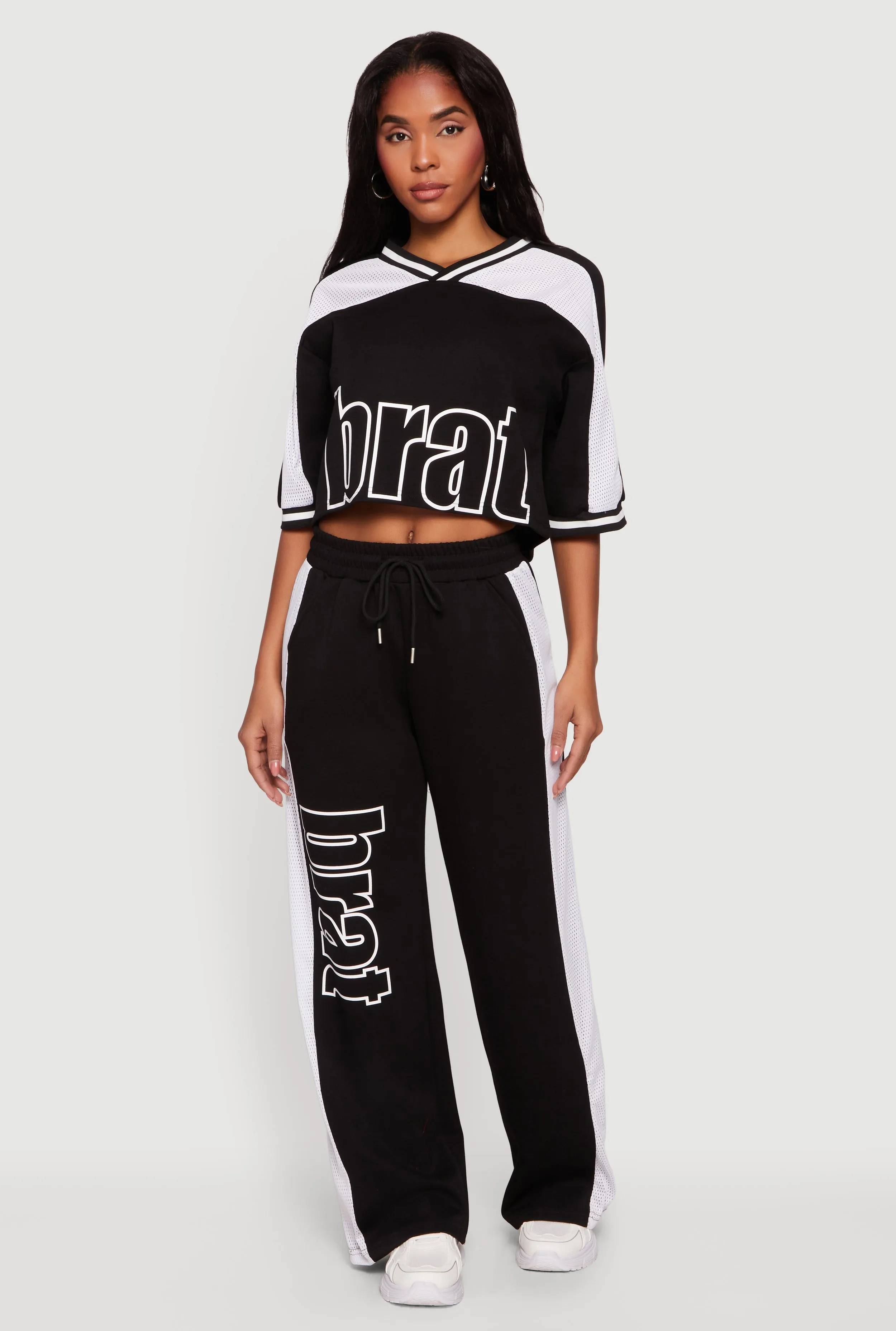 Brat Graphic Cropped Jersey Top sold by Rainbow product image thumbnail 2