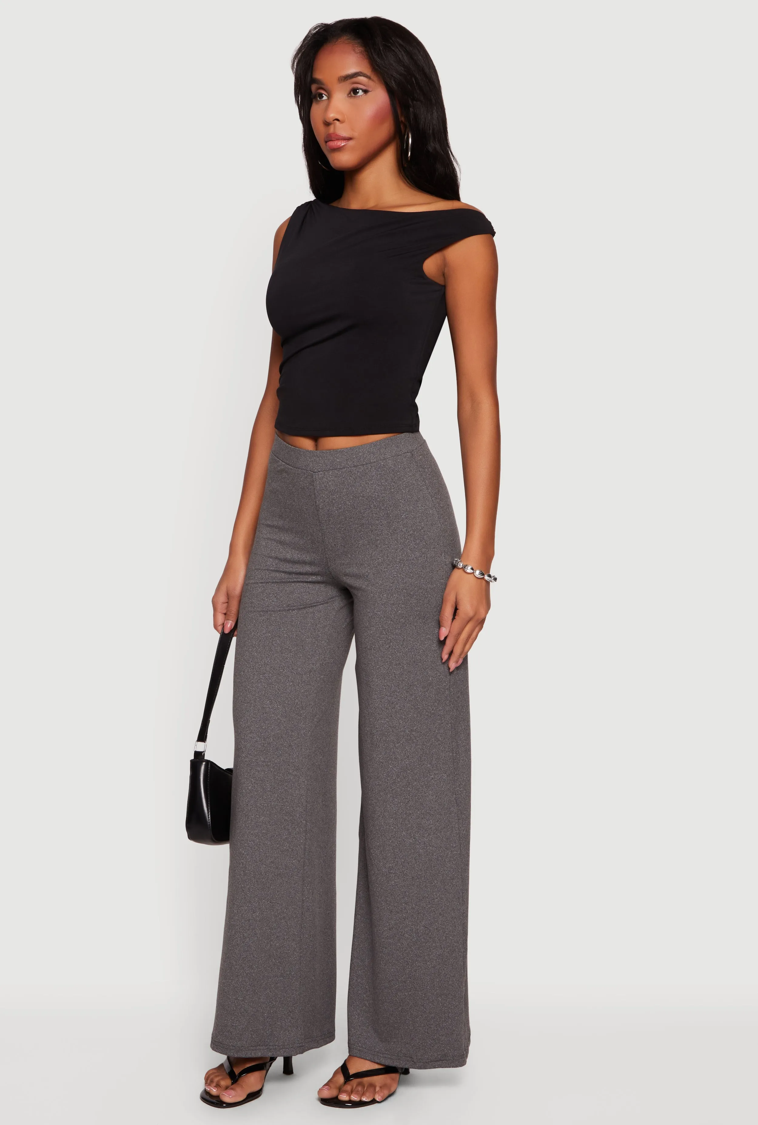 Marled Soft Knit Pull On Wide Leg Pants sold by Rainbow product image thumbnail 2
