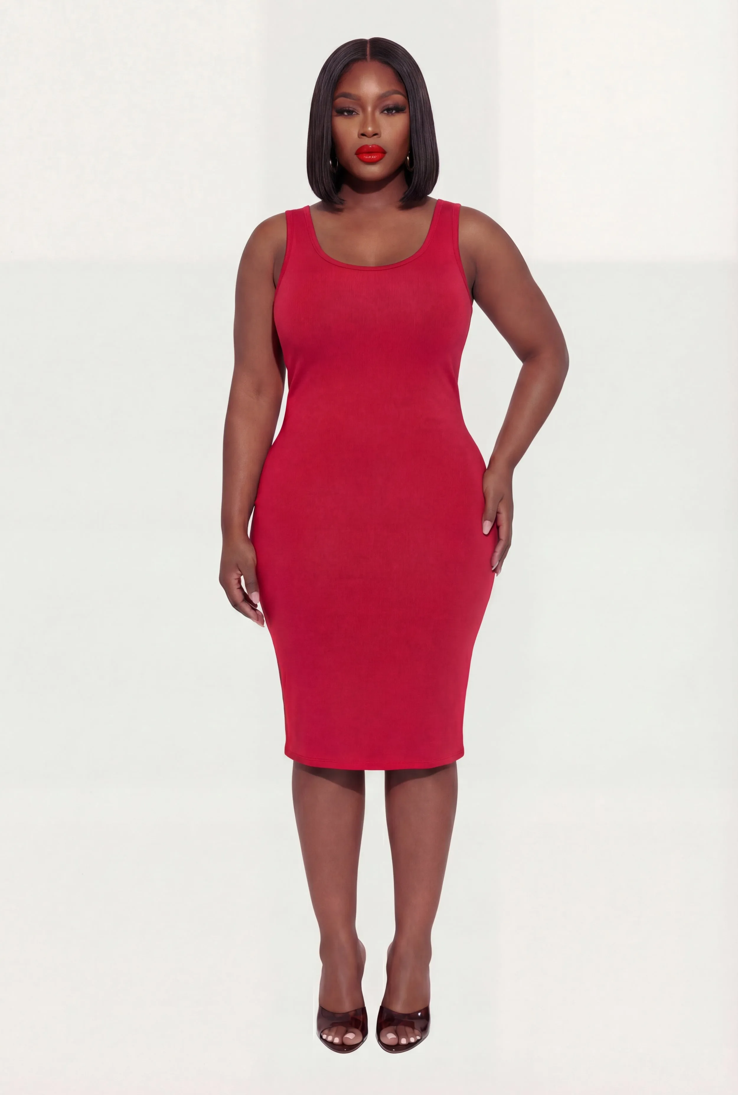 Plus Size Scoop Neck Tank Midi Dress sold by Rainbow product image thumbnail 3