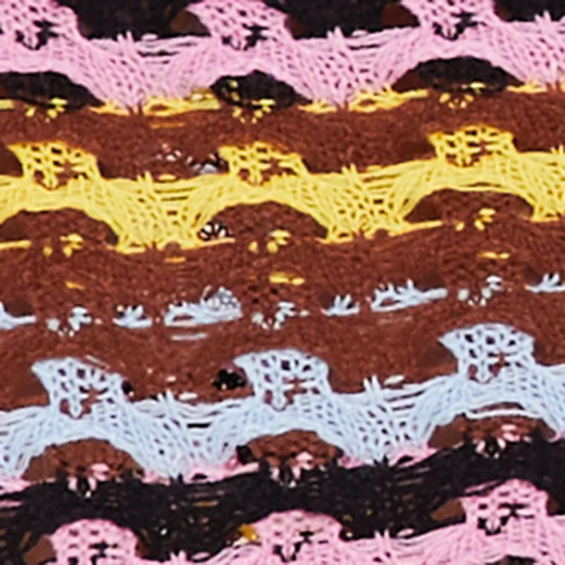 Striped Plunge Mini Crochet Dress sold by Rainbow product image thumbnail 4