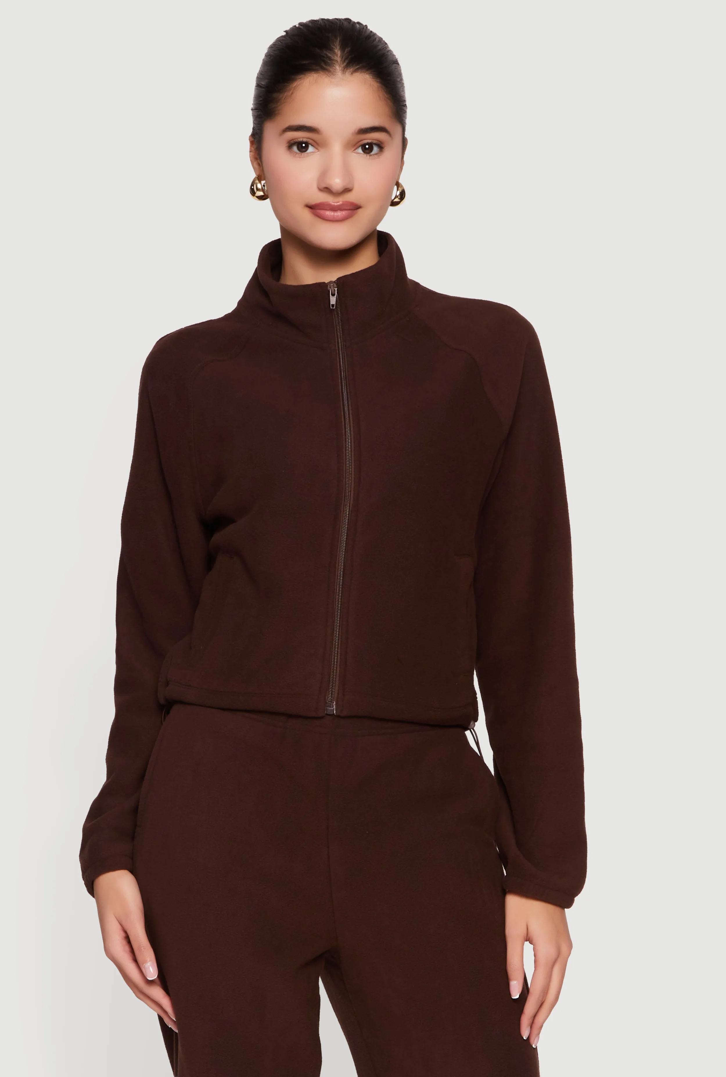 Raglan Sleeve Zip Front Mock Neck Track Jacket sold by Rainbow