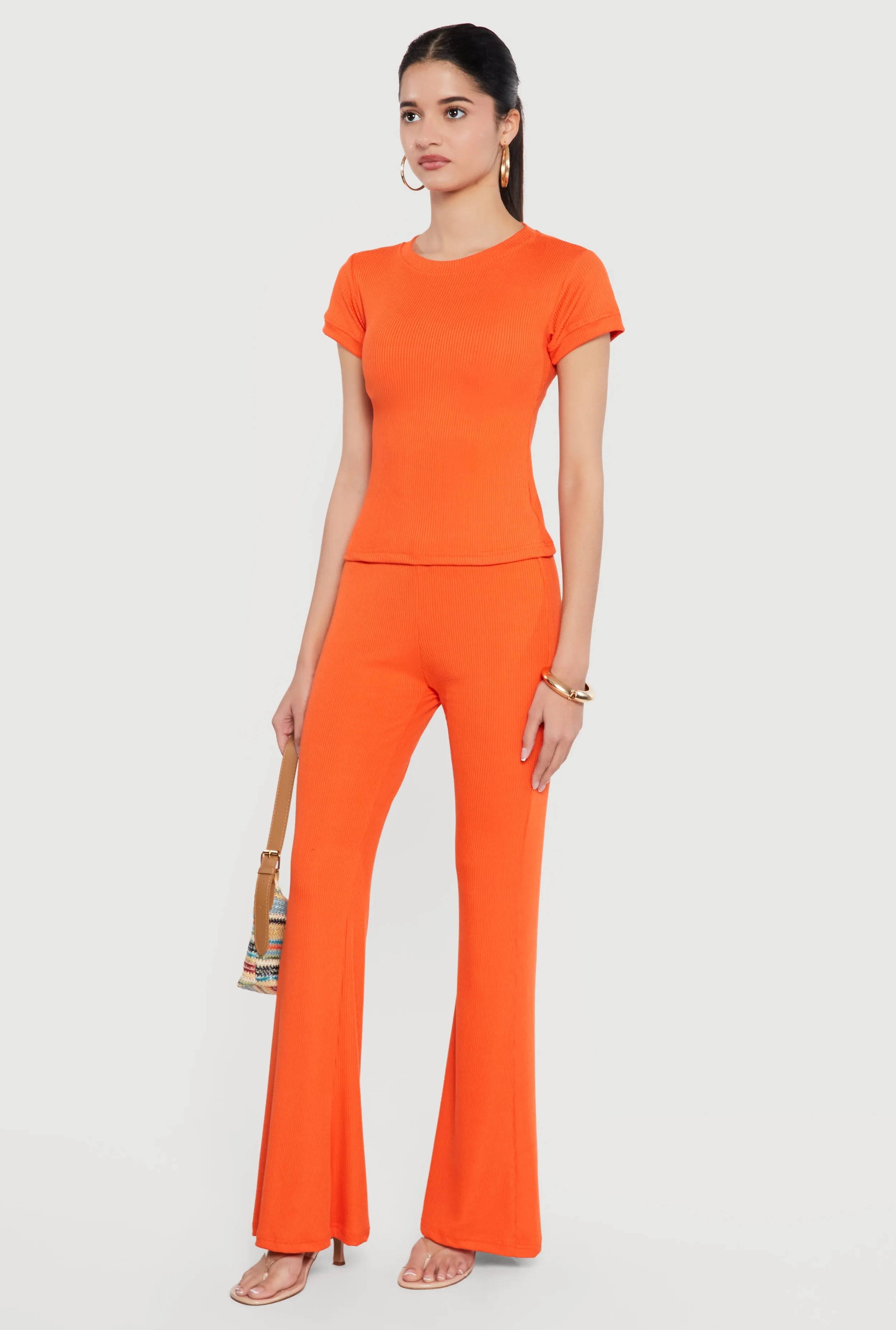 Rib Knit High Waisted Flare Pants sold by Rainbow product image thumbnail 2