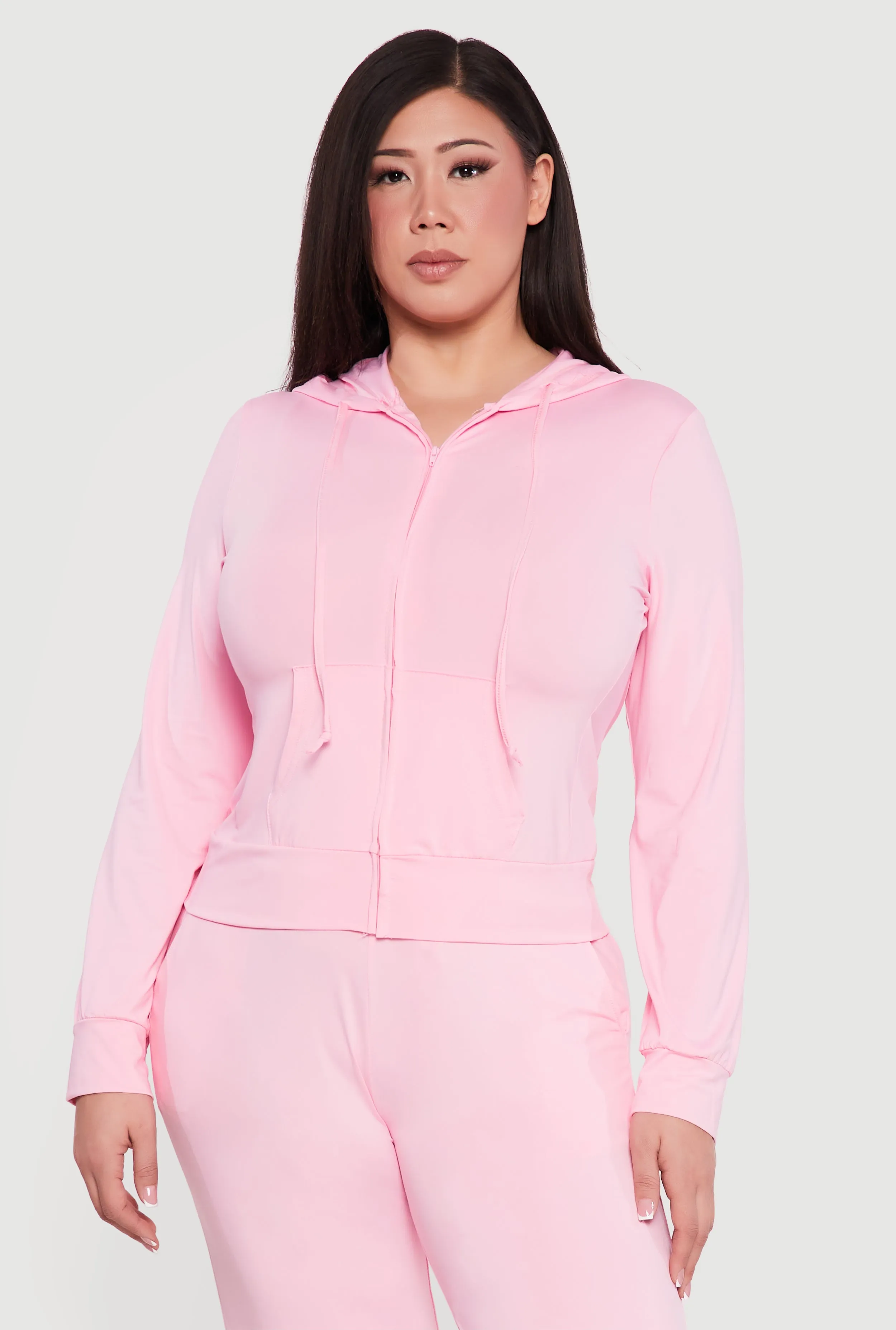 Plus Size Zip Front Hooded Active Jacket sold by Rainbow product image thumbnail 3