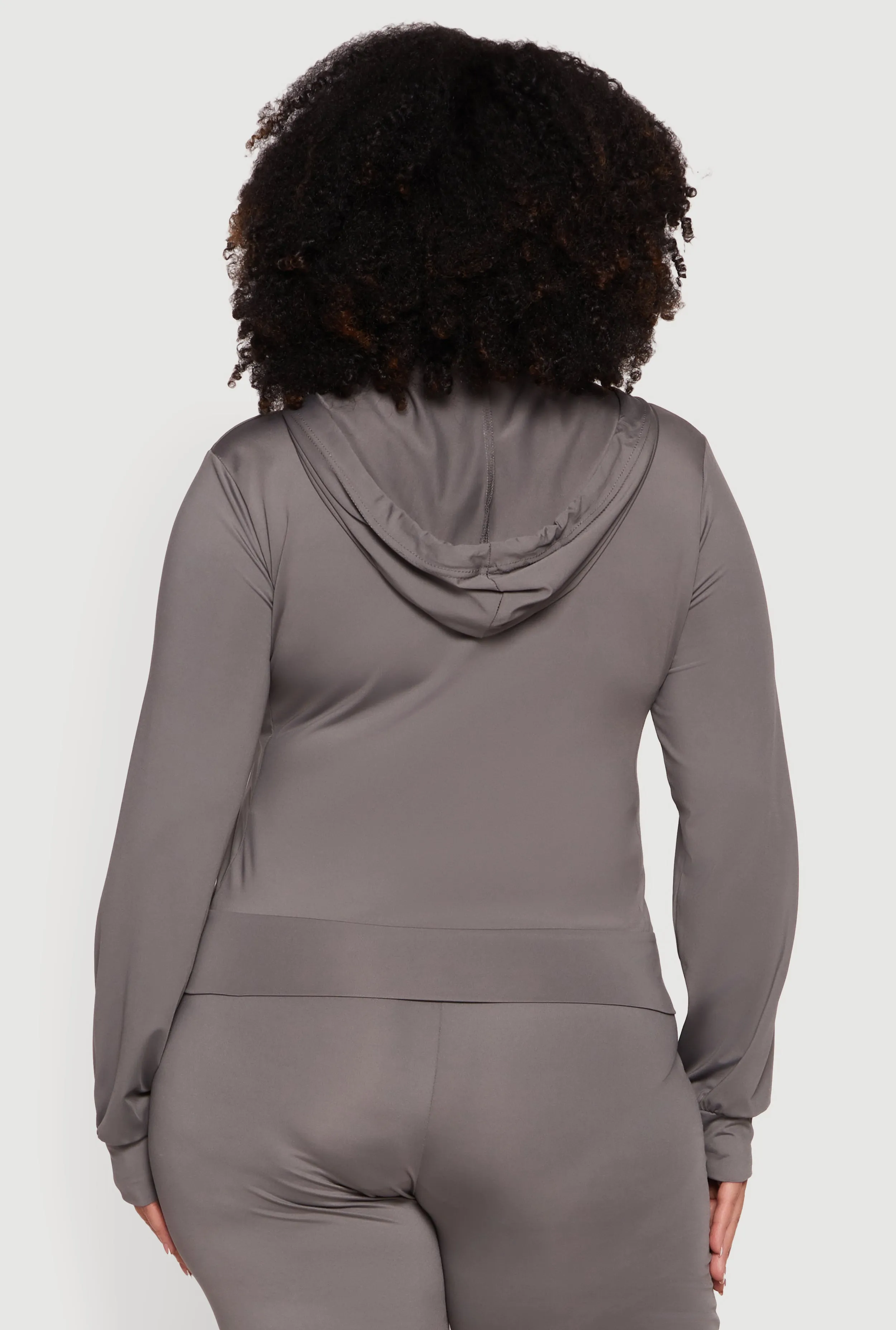 Plus Size Zip Front Hooded Active Jacket sold by Rainbow product image thumbnail 5