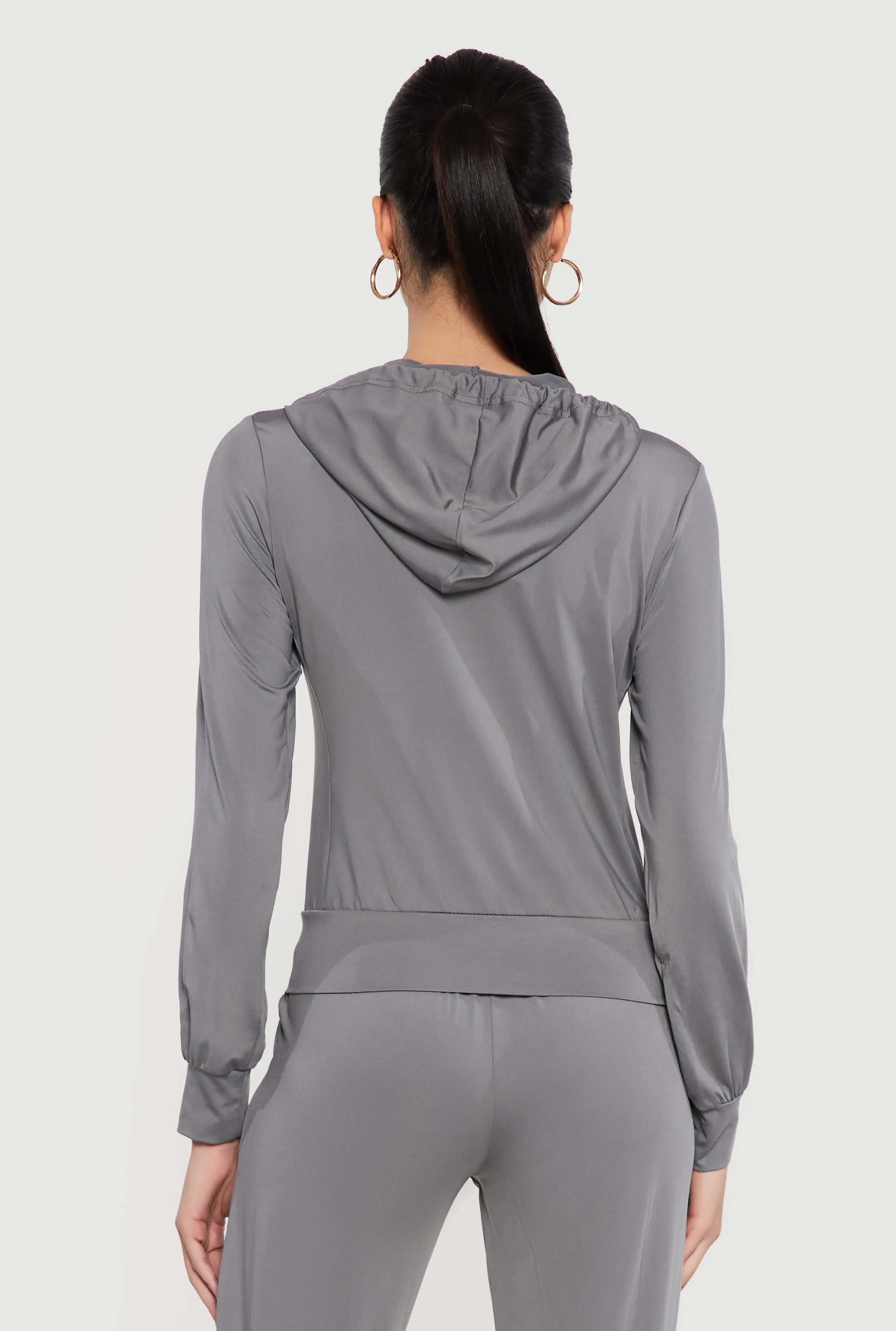 Zip Front Drawstring Hooded Track Jacket sold by Rainbow product image thumbnail 5