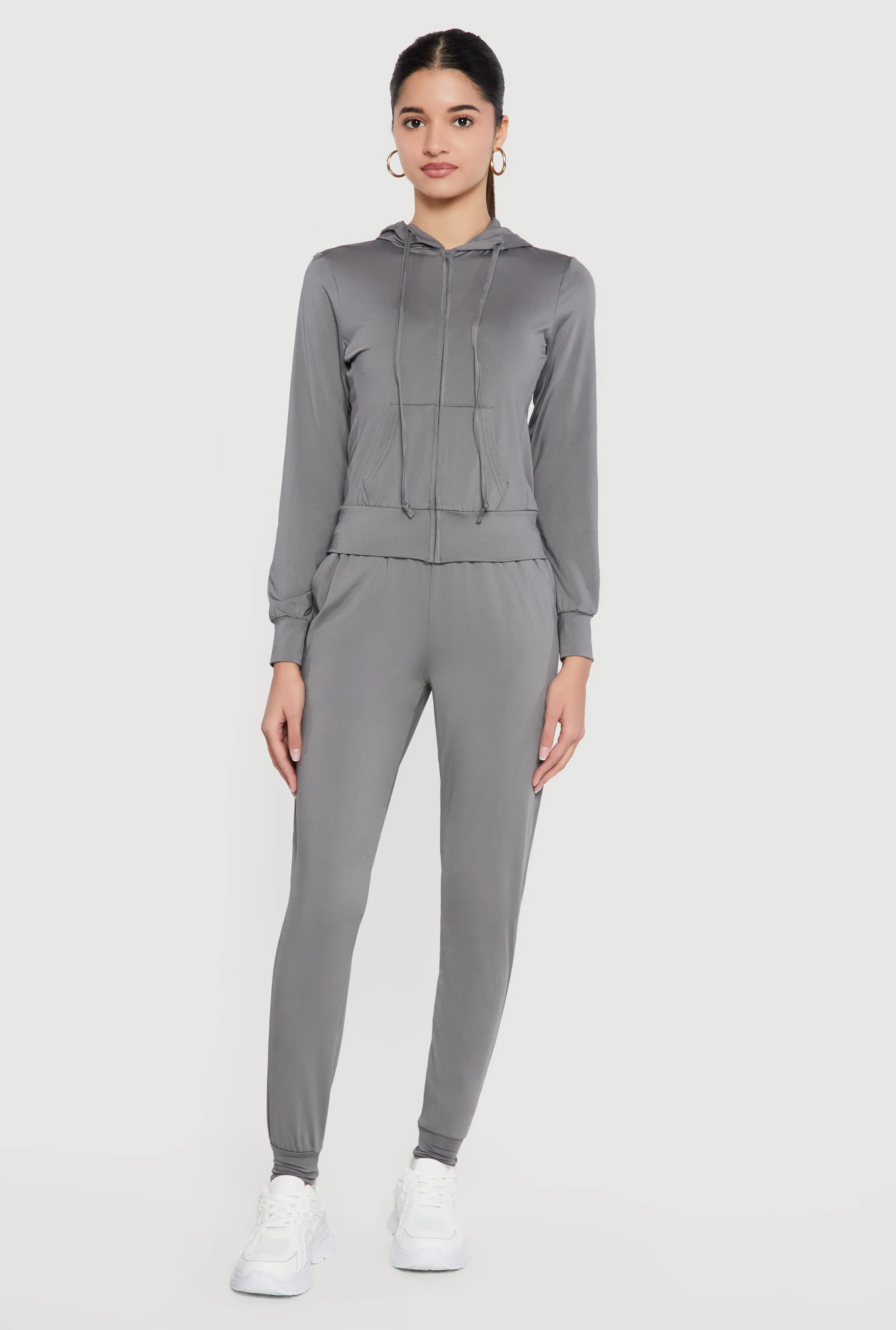 Zip Front Drawstring Hooded Track Jacket sold by Rainbow product image thumbnail 2