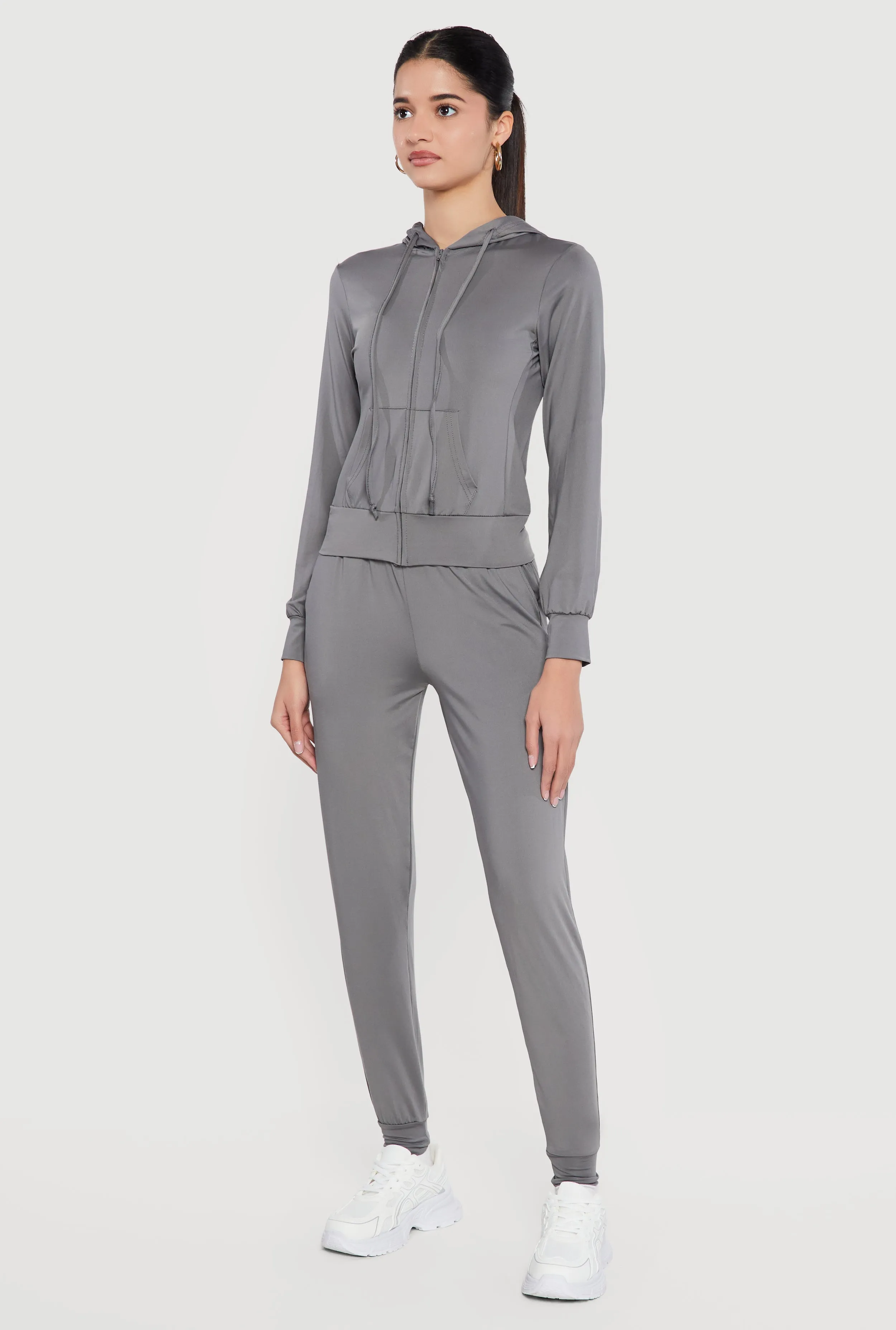 Zip Front Drawstring Hooded Track Jacket sold by Rainbow product image thumbnail 3