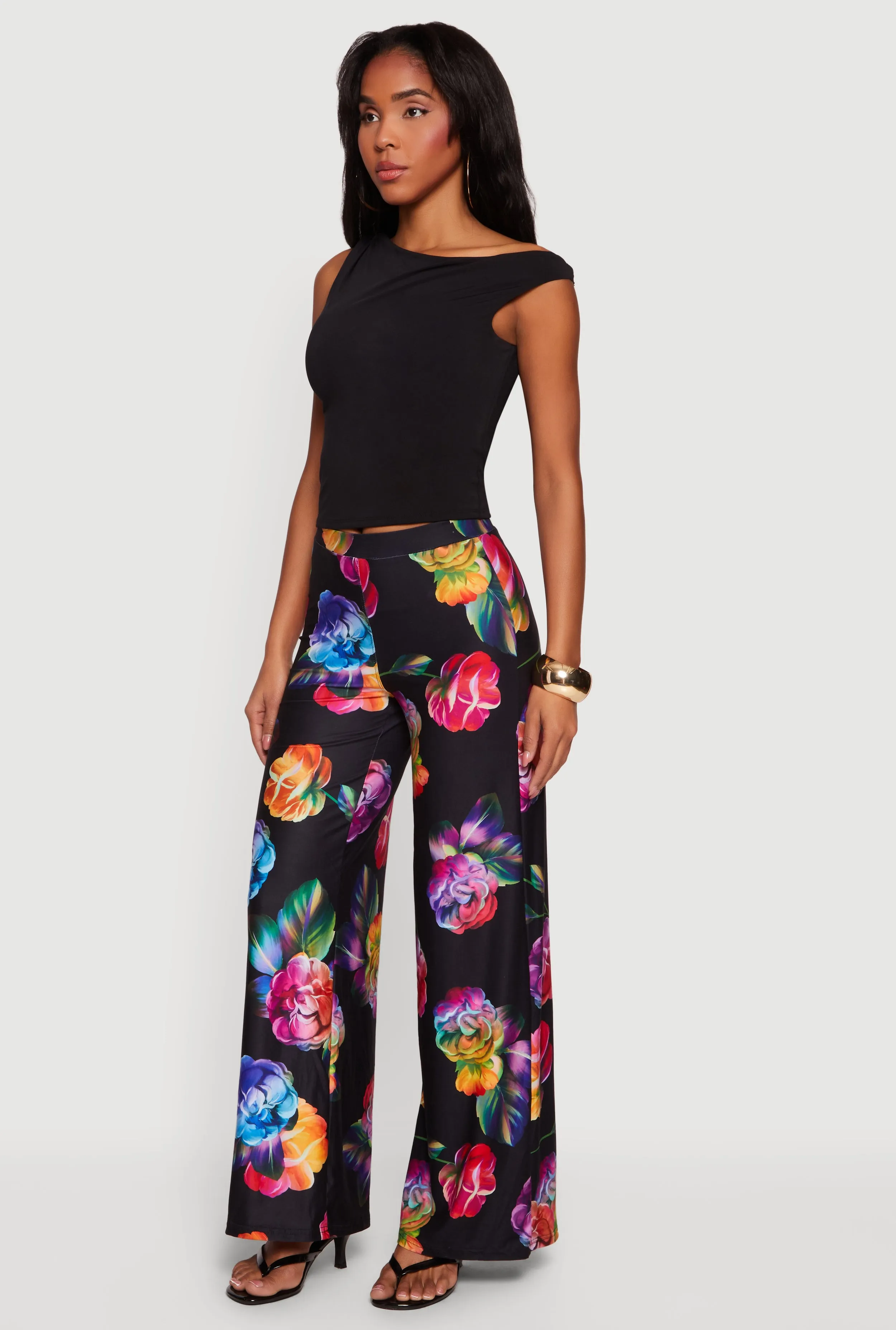 Floral Print Wide Leg Casual Pants sold by Rainbow product image thumbnail 2