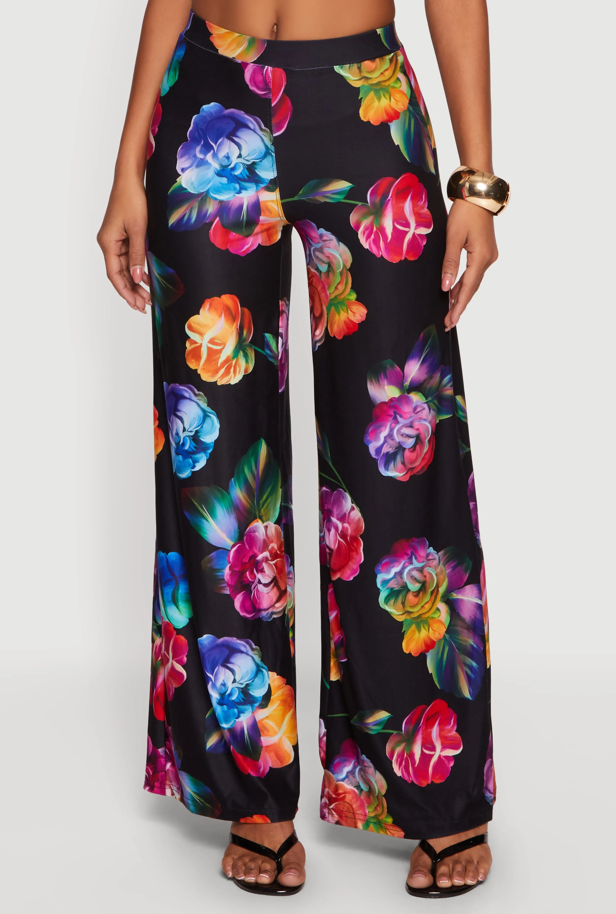 Floral Print Wide Leg Casual Pants sold by Rainbow product image thumbnail 3
