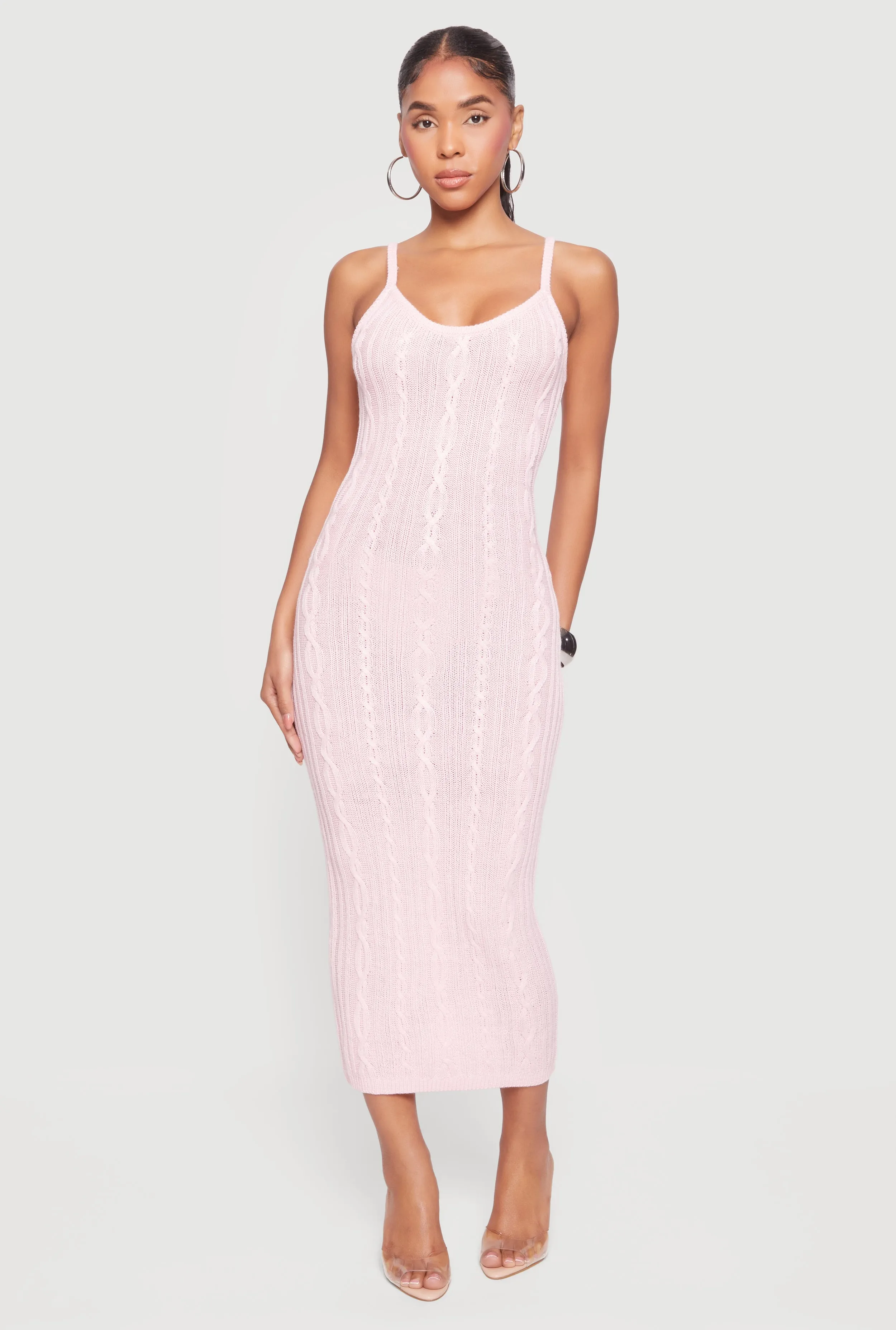 Cable Knit Scoop Neck Cami Maxi Dress sold by Rainbow product image thumbnail 4