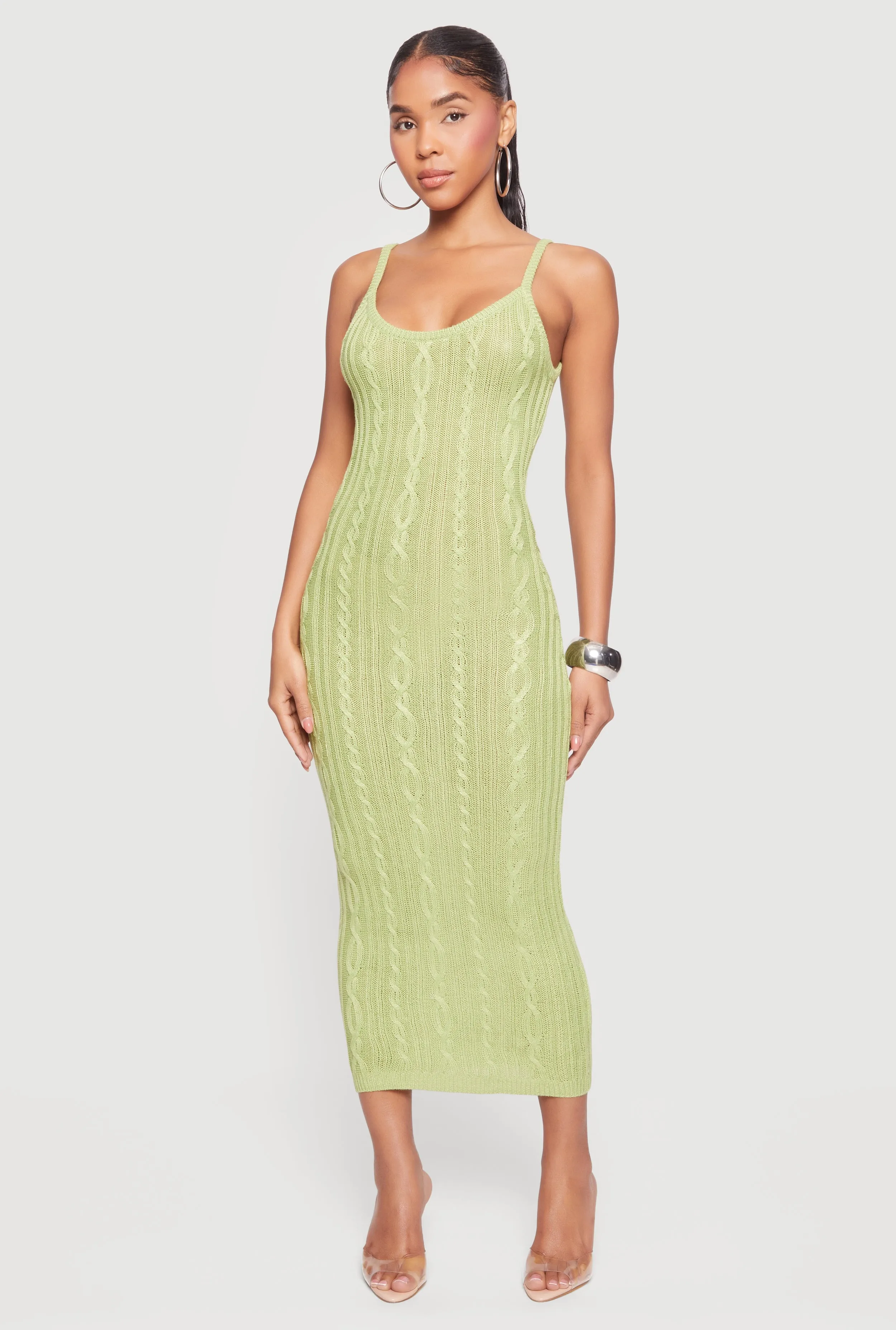 Cable Knit Scoop Neck Cami Maxi Dress sold by Rainbow product image thumbnail 5