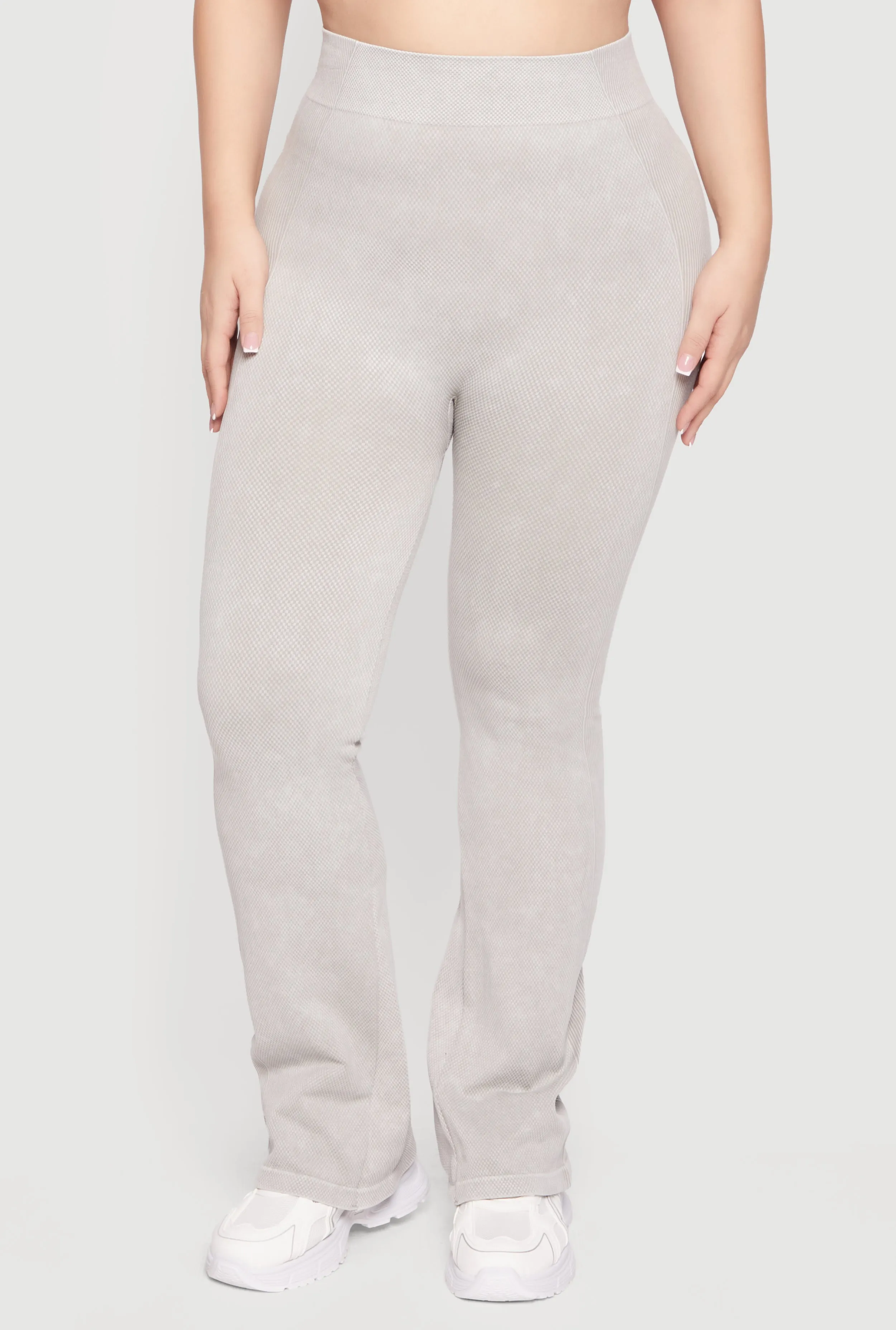 Plus Size Acid Wash Textured Knit Flare Leggings sold by Rainbow product image thumbnail 3