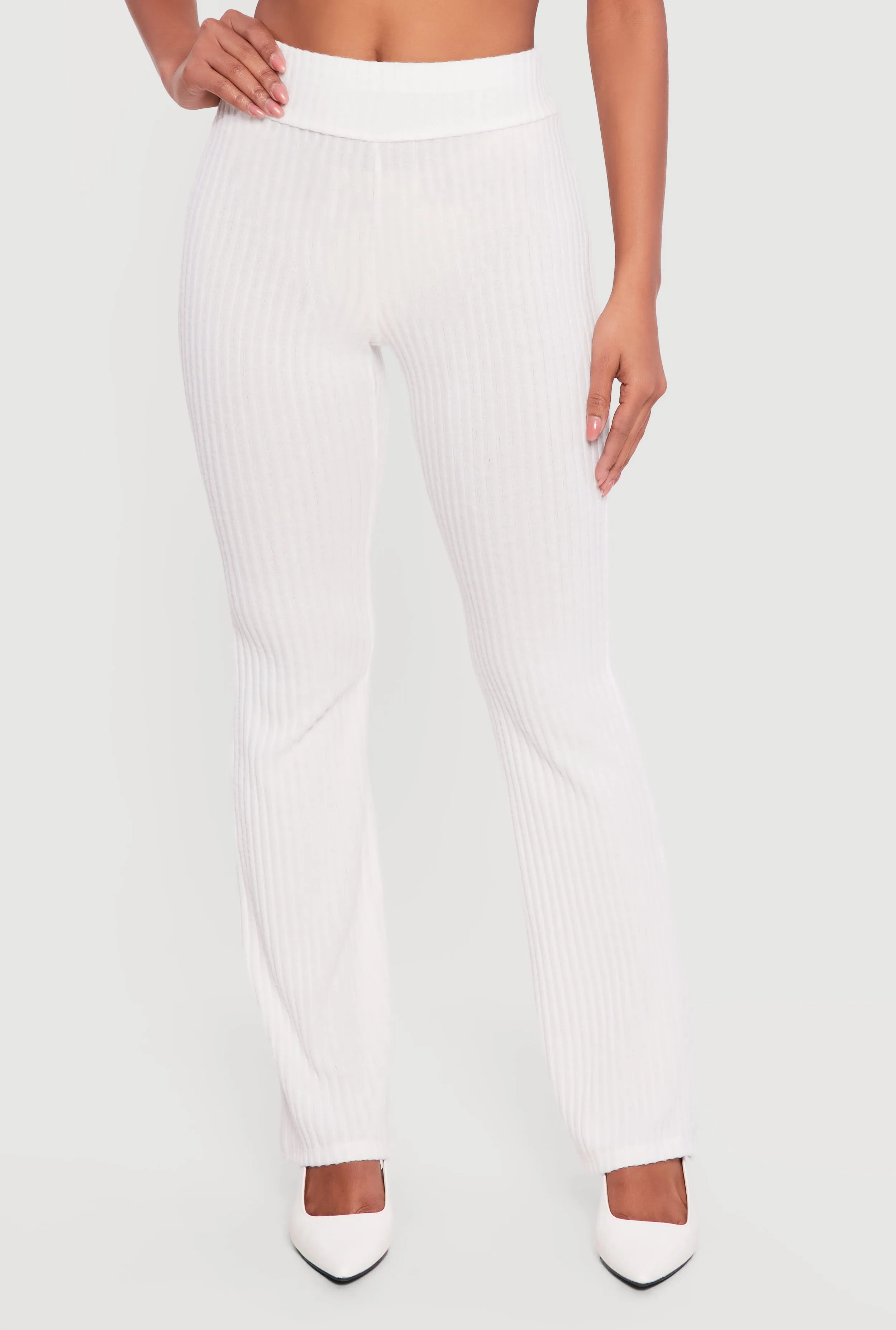 Ribbed Knit High Waisted Slim Bootcut Pants sold by Rainbow product image thumbnail 3