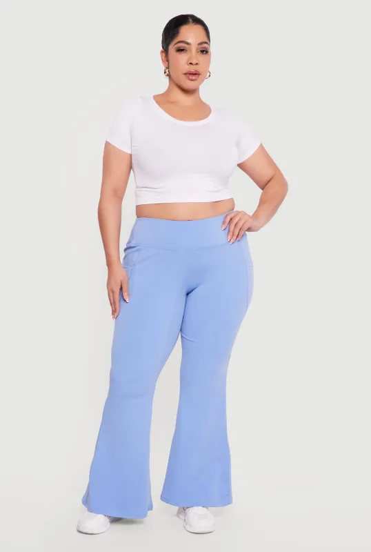 Plus Size Flare Leg Active Pants with Pockets sold by Rainbow