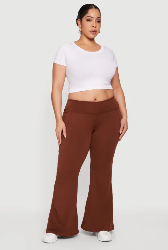Plus Size Flare Leg Active Pants with Pockets sold by Rainbow