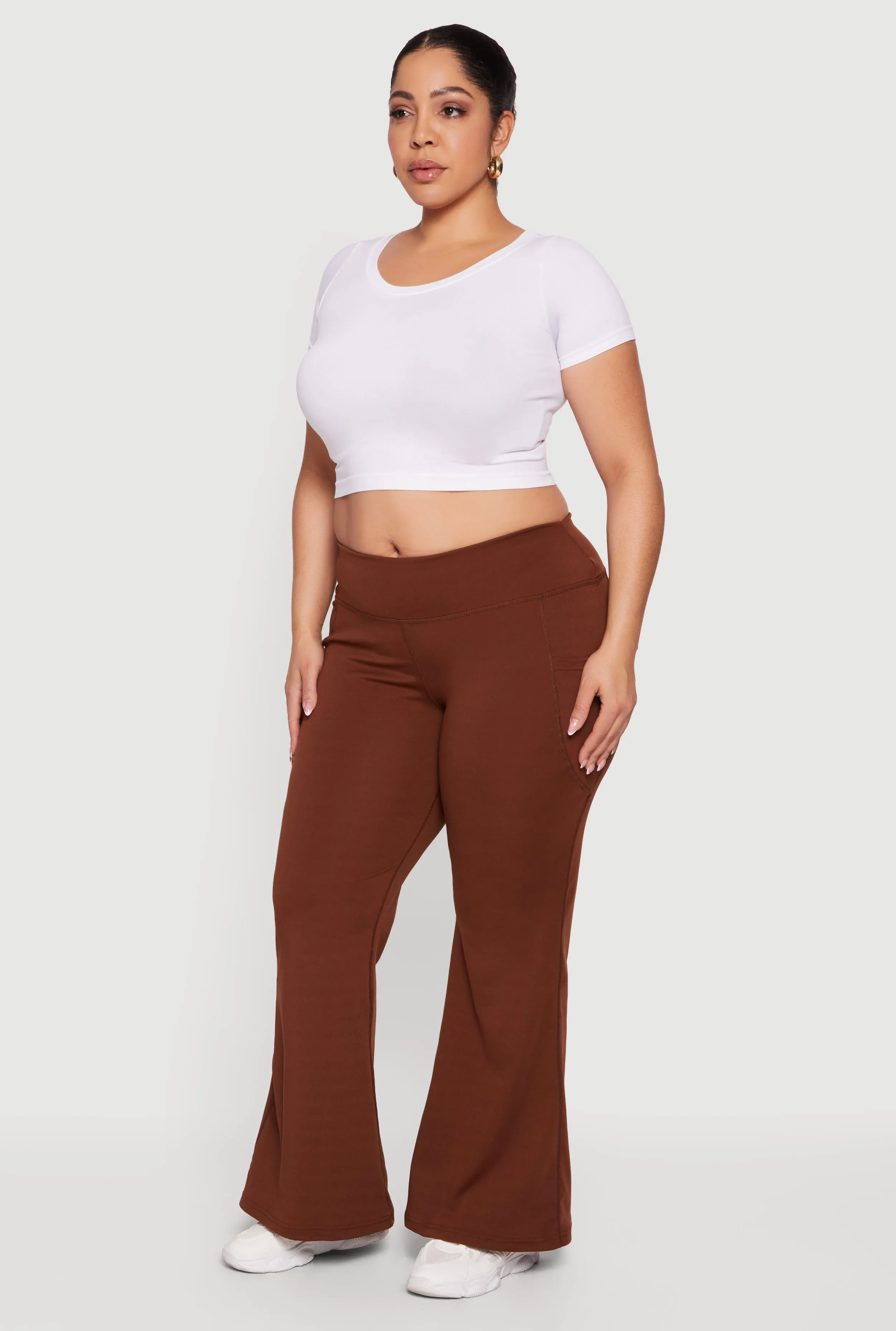 Plus Size Flare Leg Active Pants with Pockets sold by Rainbow product image thumbnail 2