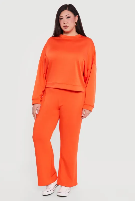 Plus Size Drawstring Waist Pull On Flare Pants sold by Rainbow