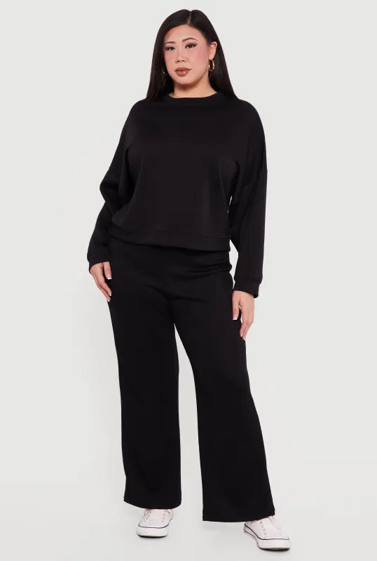 Plus Size Drawstring Waist Pull On Flare Pants sold by Rainbow