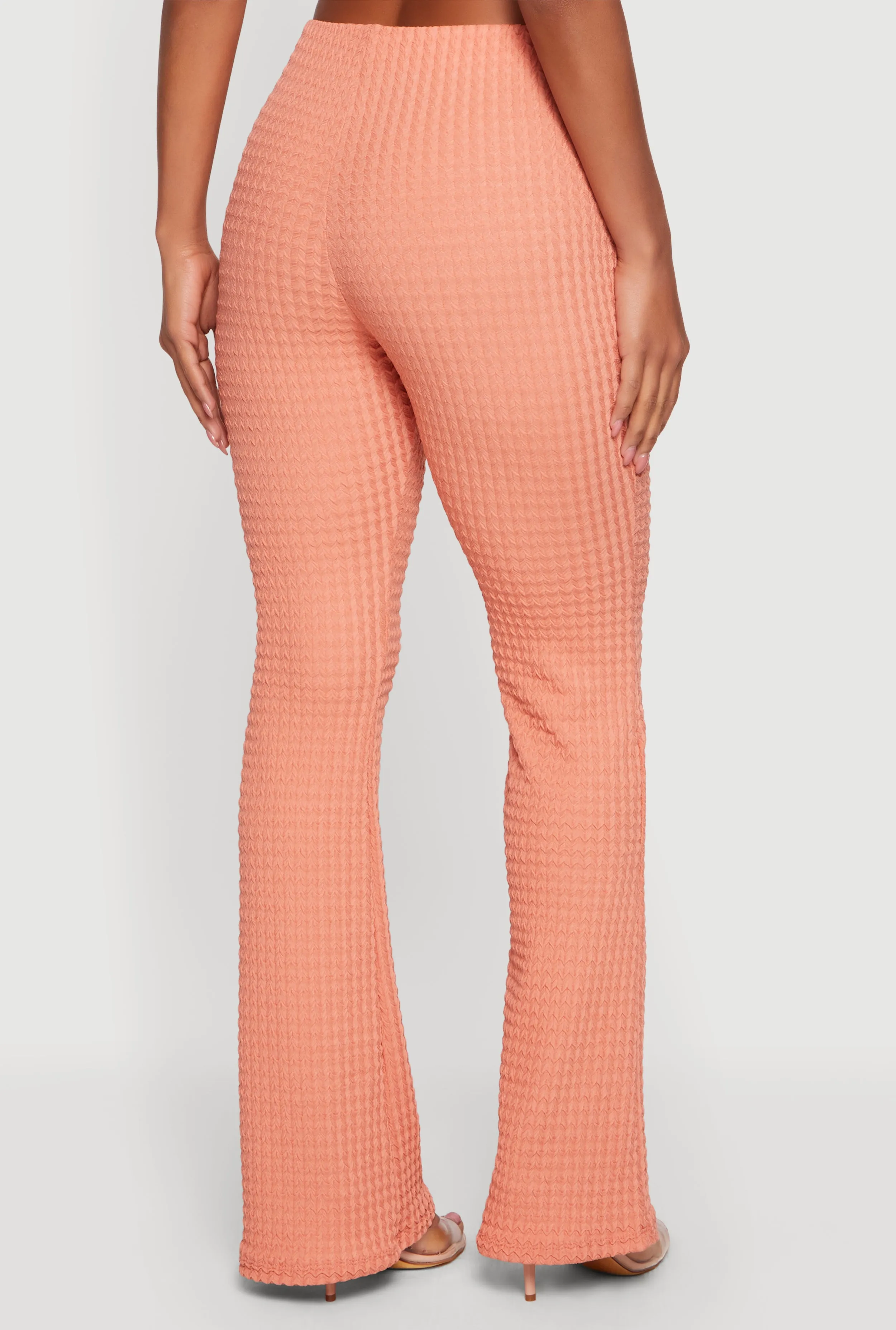 High Waisted Textured Knit Slim Bootcut Pants sold by Rainbow product image thumbnail 5