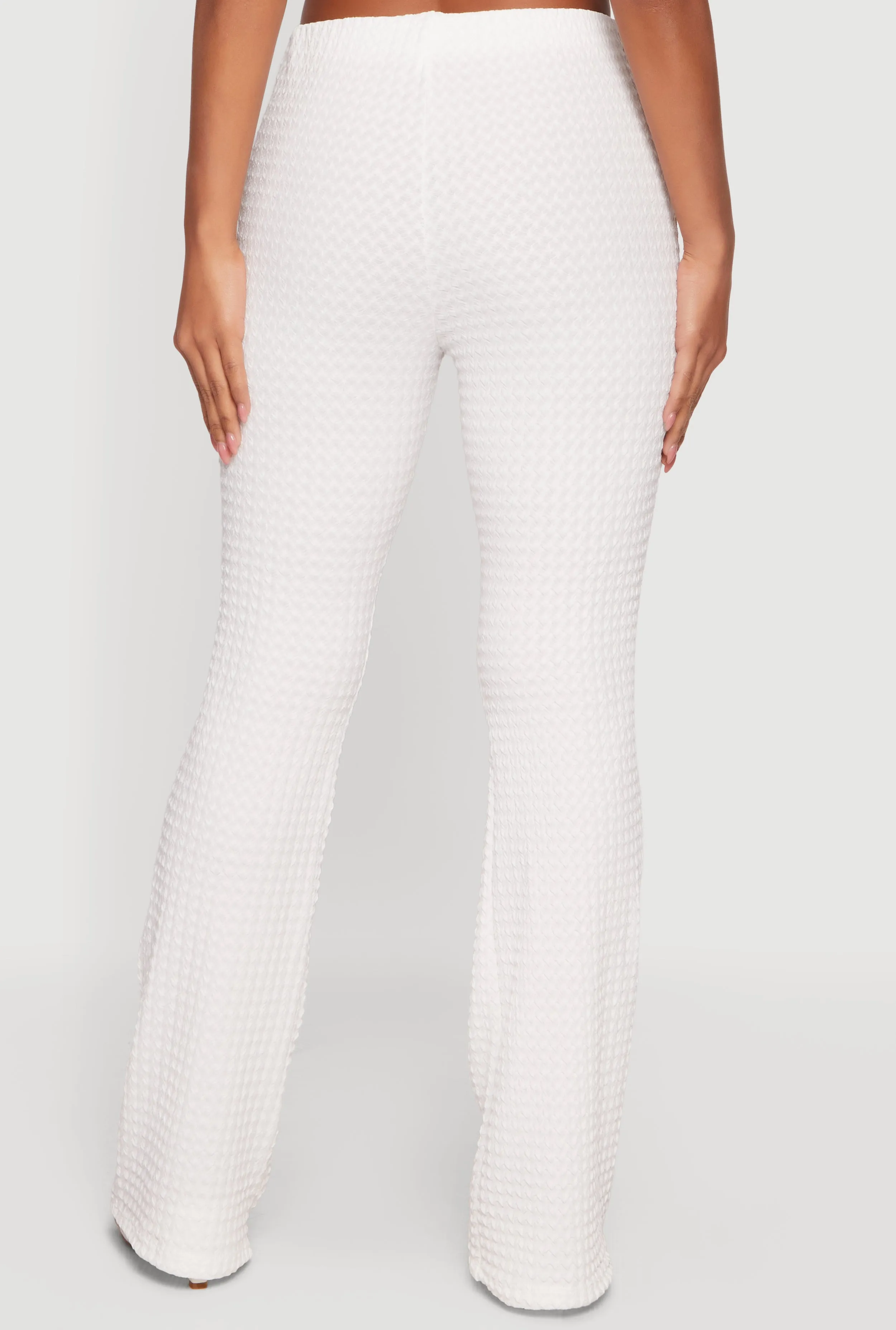High Waisted Textured Knit Slim Bootcut Pants sold by Rainbow product image thumbnail 5