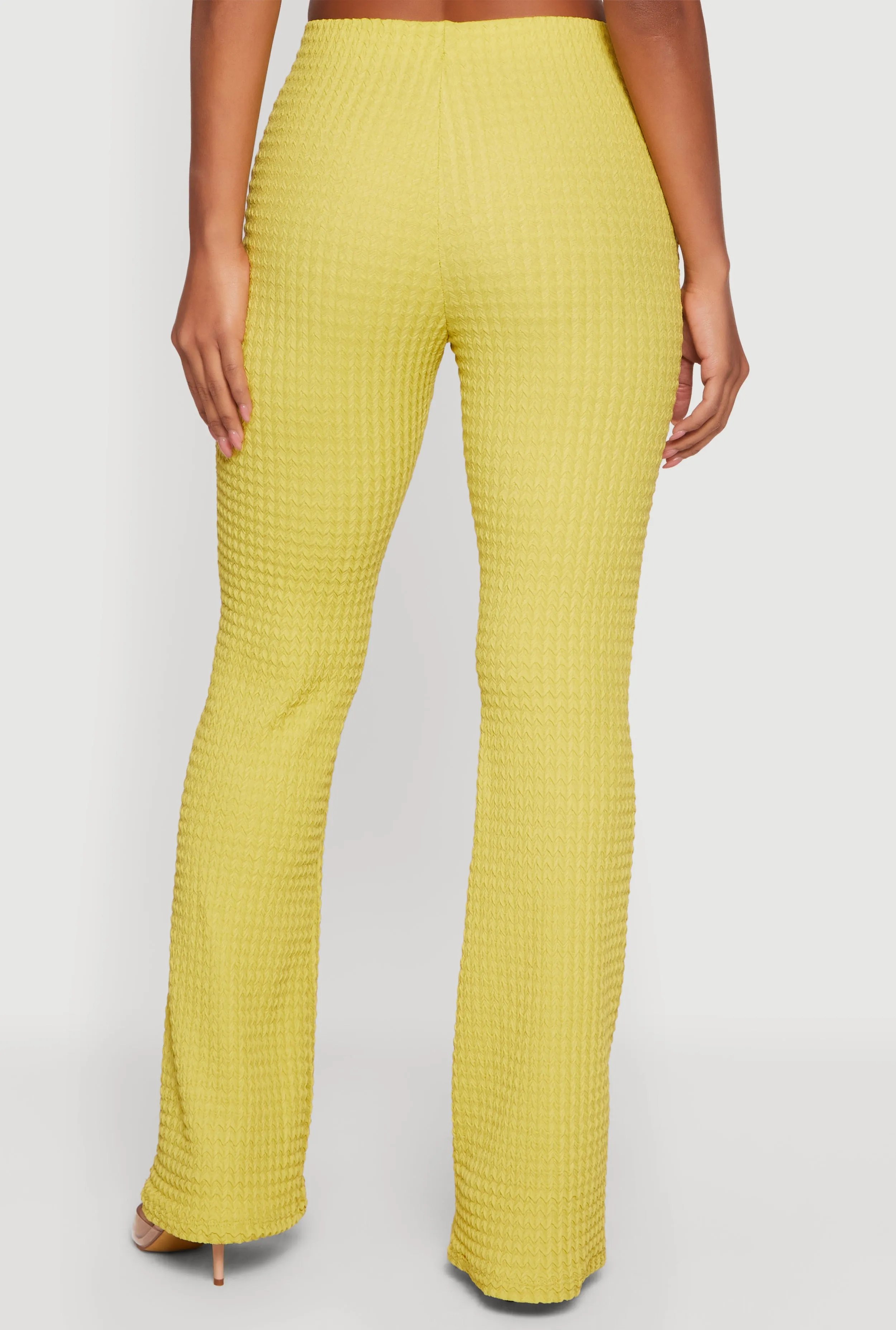 High Waisted Textured Knit Slim Bootcut Pants sold by Rainbow product image thumbnail 5