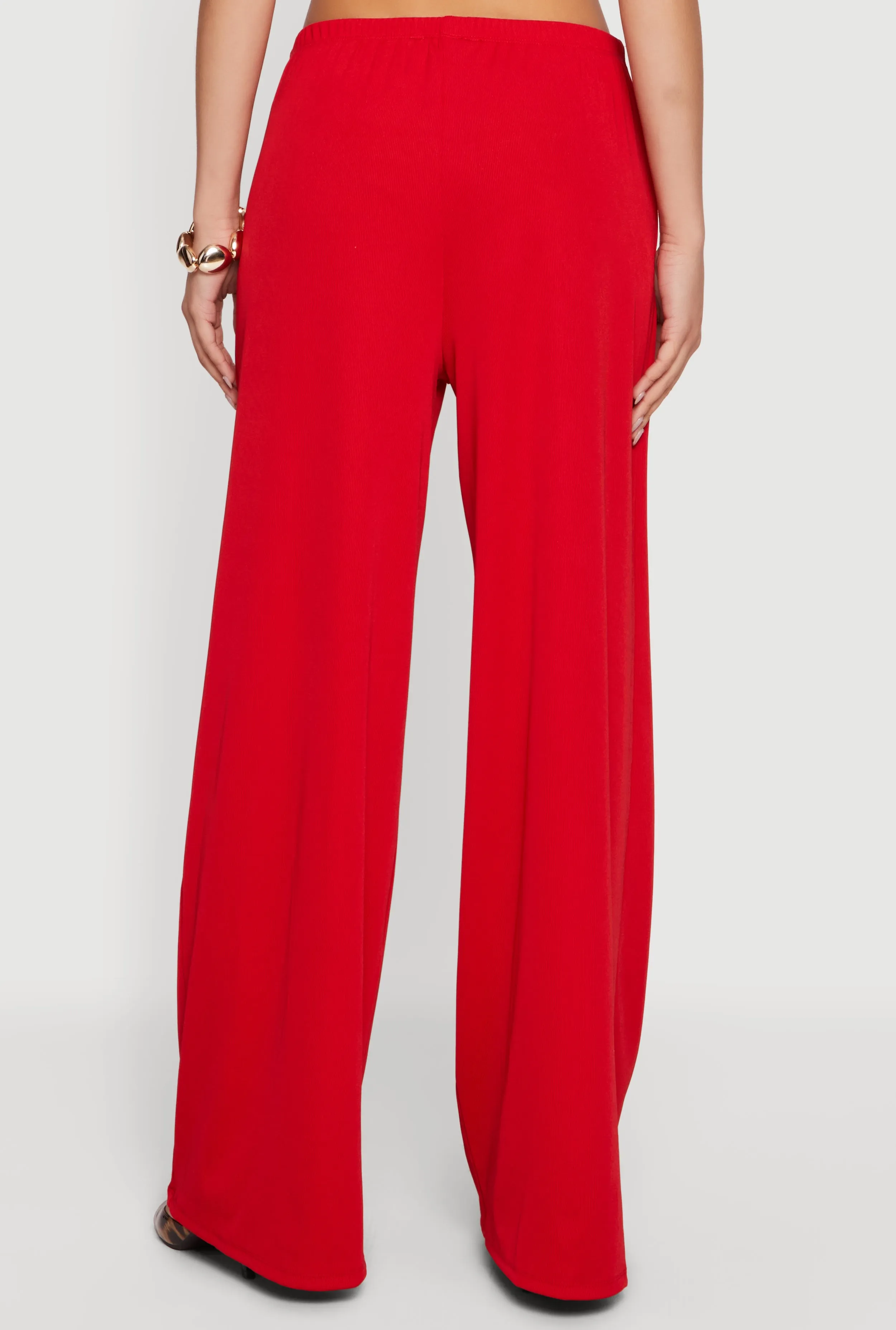 Rib Knit Beaded Drawstring Waist Pull On Pants sold by Rainbow product image thumbnail 5