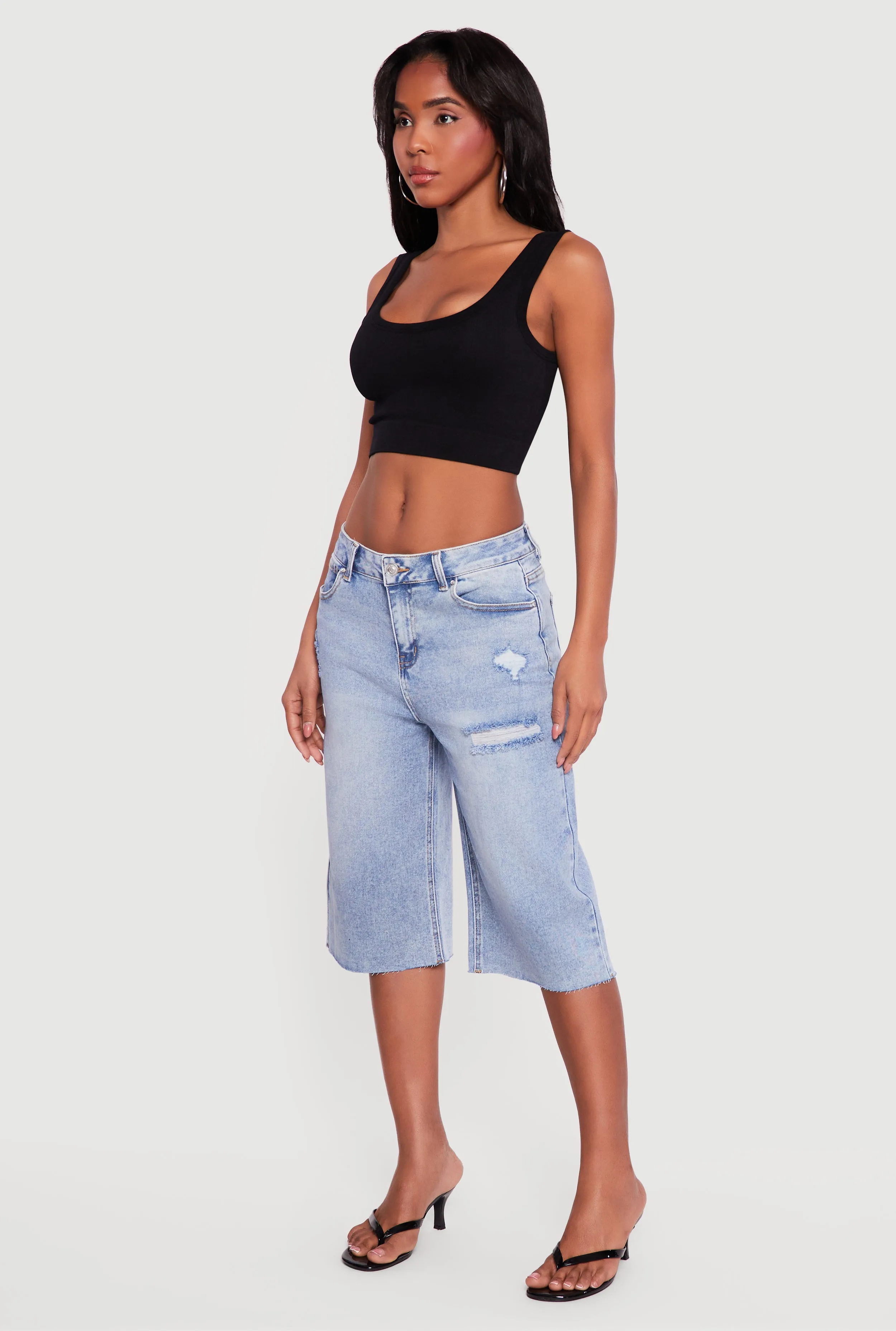 WAX Distressed Raw Hem Jorts sold by Rainbow product image thumbnail 2