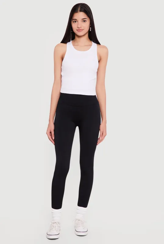 Waffle Knit Wide Waist Leggings sold by Rainbow