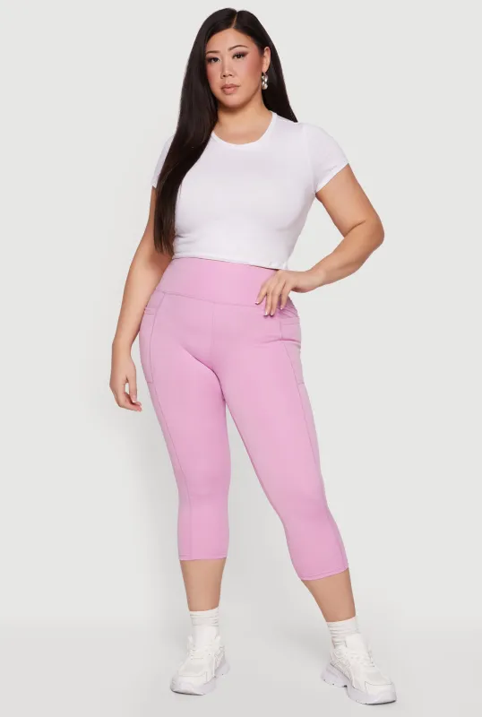Plus Size Capri Leggings with Side Pockets made by Rainbow