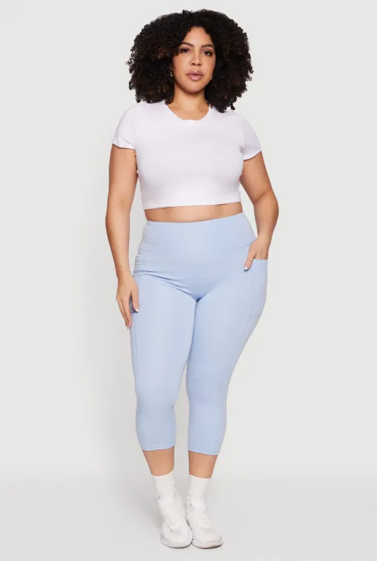 Plus Size Capri Leggings with Side Pockets made by Rainbow