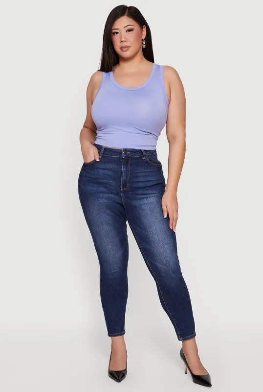 Plus Size Seamless Scoop Neck Tank Top sold by Rainbow
