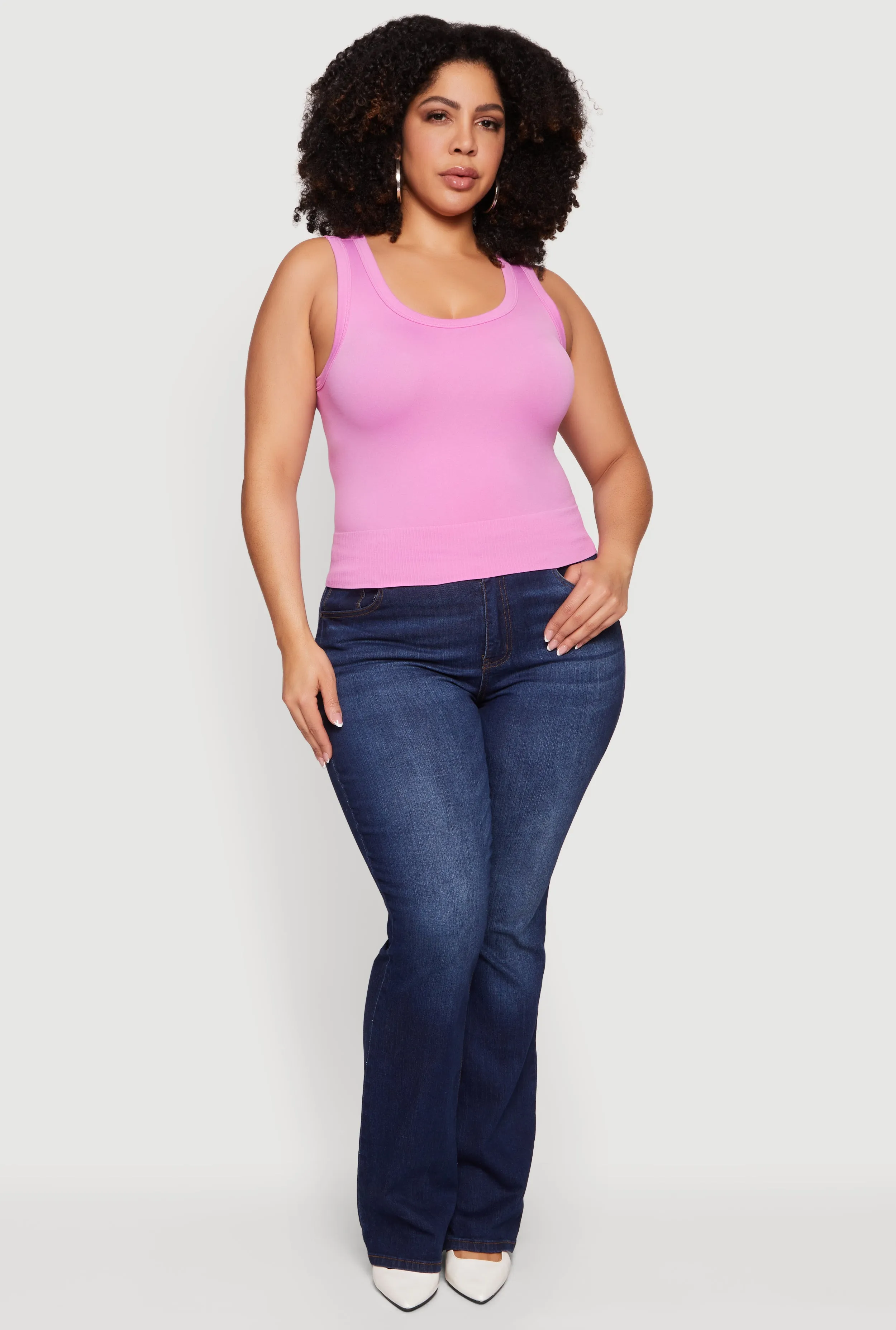 Plus Size Seamless Scoop Neck Tank Top sold by Rainbow
