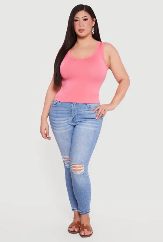 Plus Size Seamless Scoop Neck Tank Top sold by Rainbow