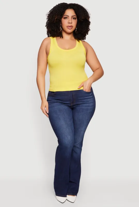 Plus Size Seamless Scoop Neck Tank Top made by Rainbow