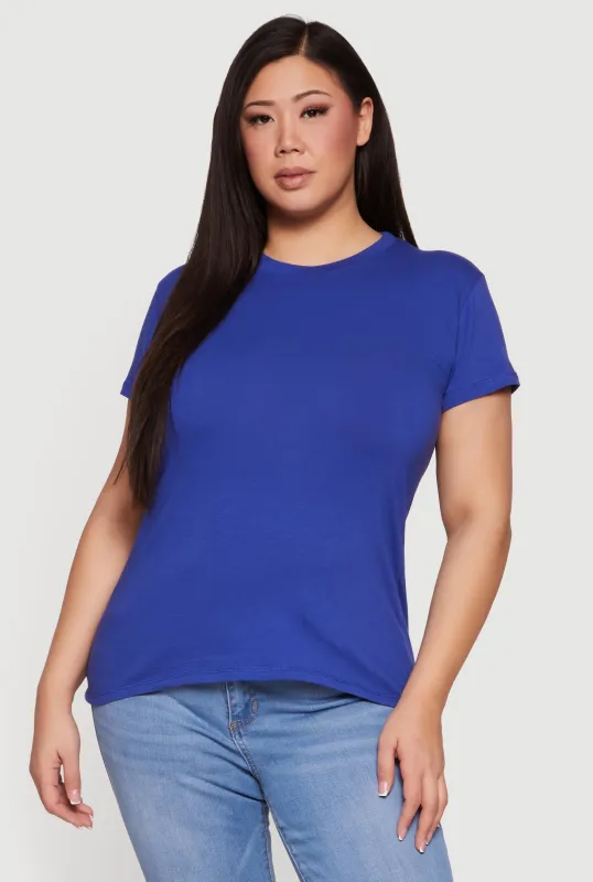 Plus Size Short Sleeve Crew Neck T-Shirt sold by Rainbow