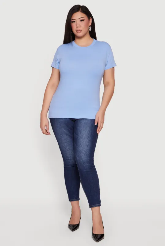 Plus Size Short Sleeve Crew Neck T-Shirt sold by Rainbow