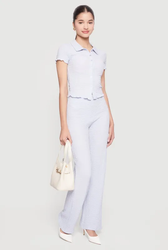 High Waisted Textured Knit Dress Pants sold by Rainbow