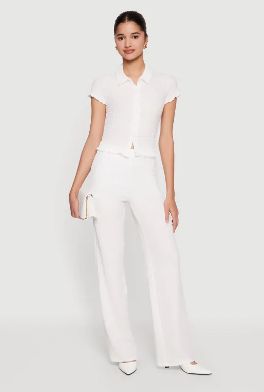 High Waisted Textured Knit Dress Pants sold by Rainbow