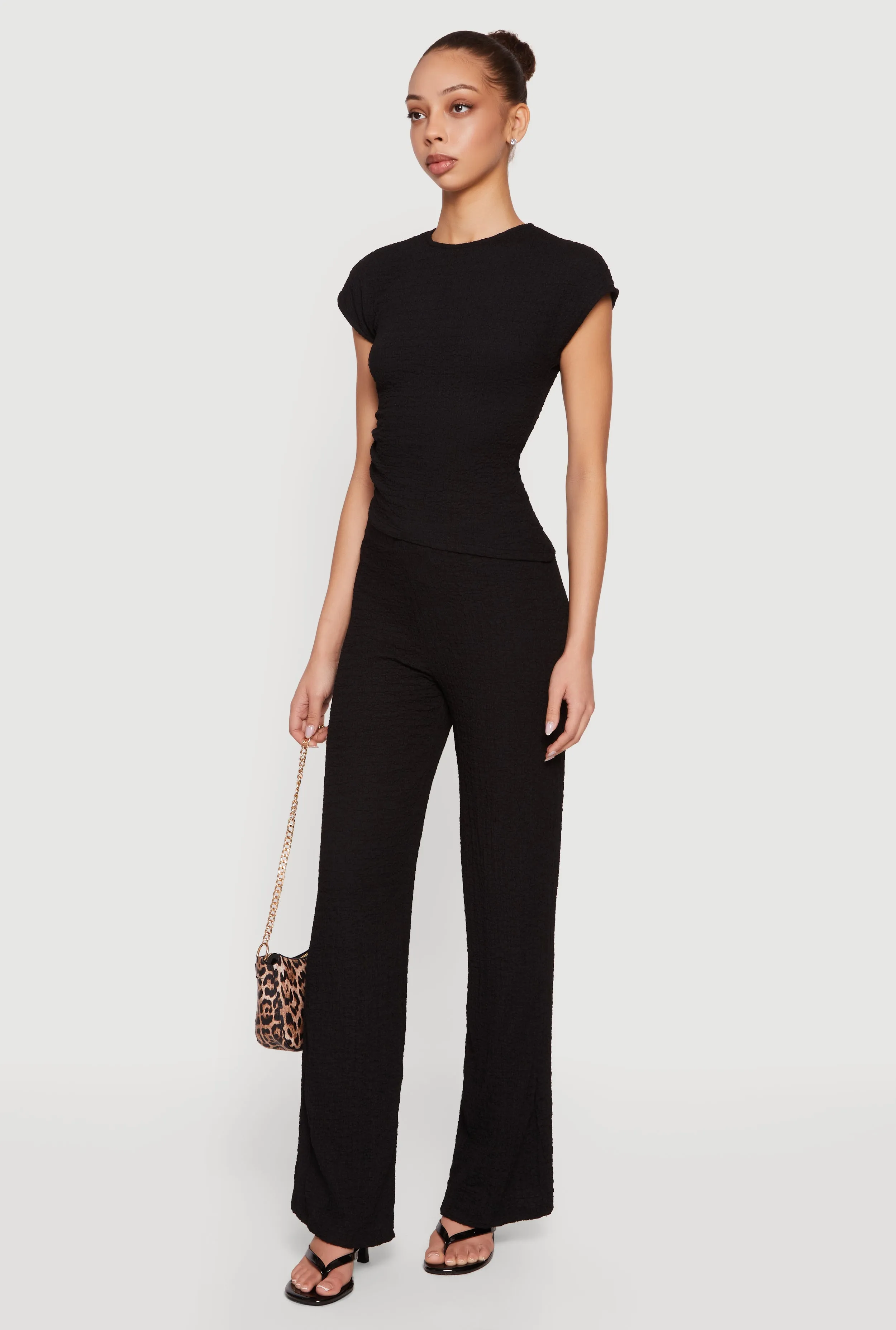 Mid Rise Textured Knit Straight Leg Pants sold by Rainbow product image thumbnail 2