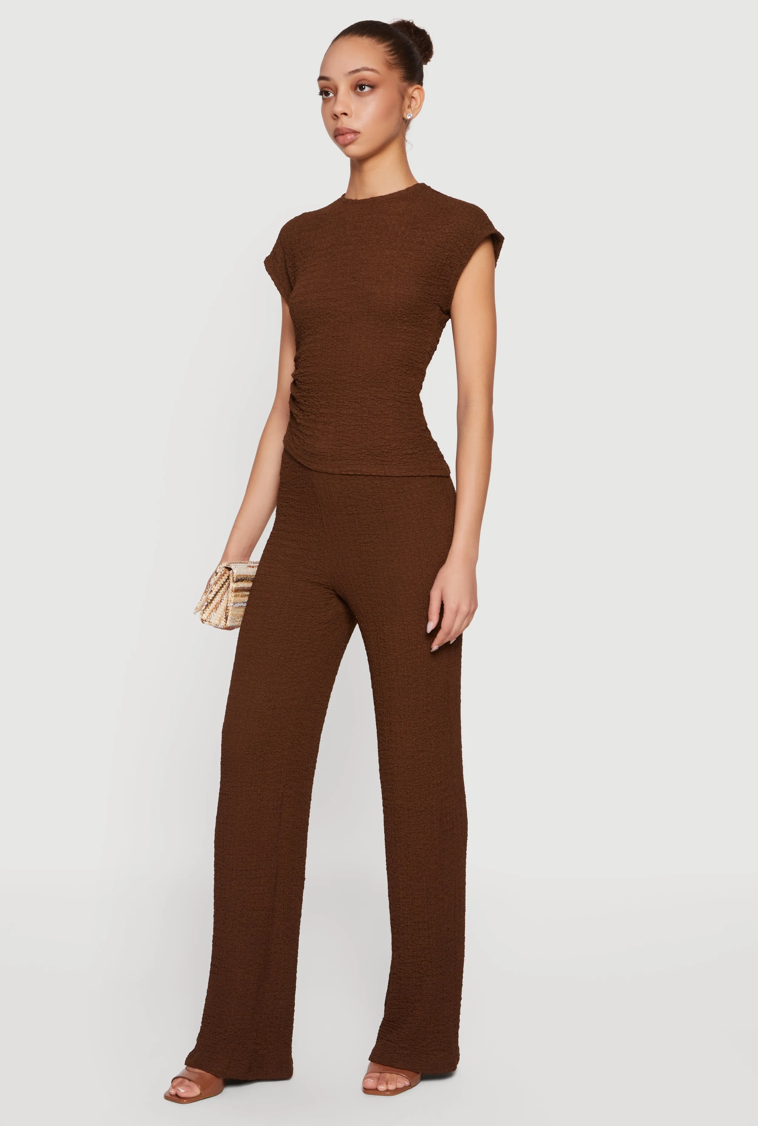 Mid Rise Textured Knit Straight Leg Pants sold by Rainbow product image thumbnail 2