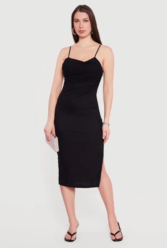 Ruched Cami Dress with Side Slit sold by Rainbow