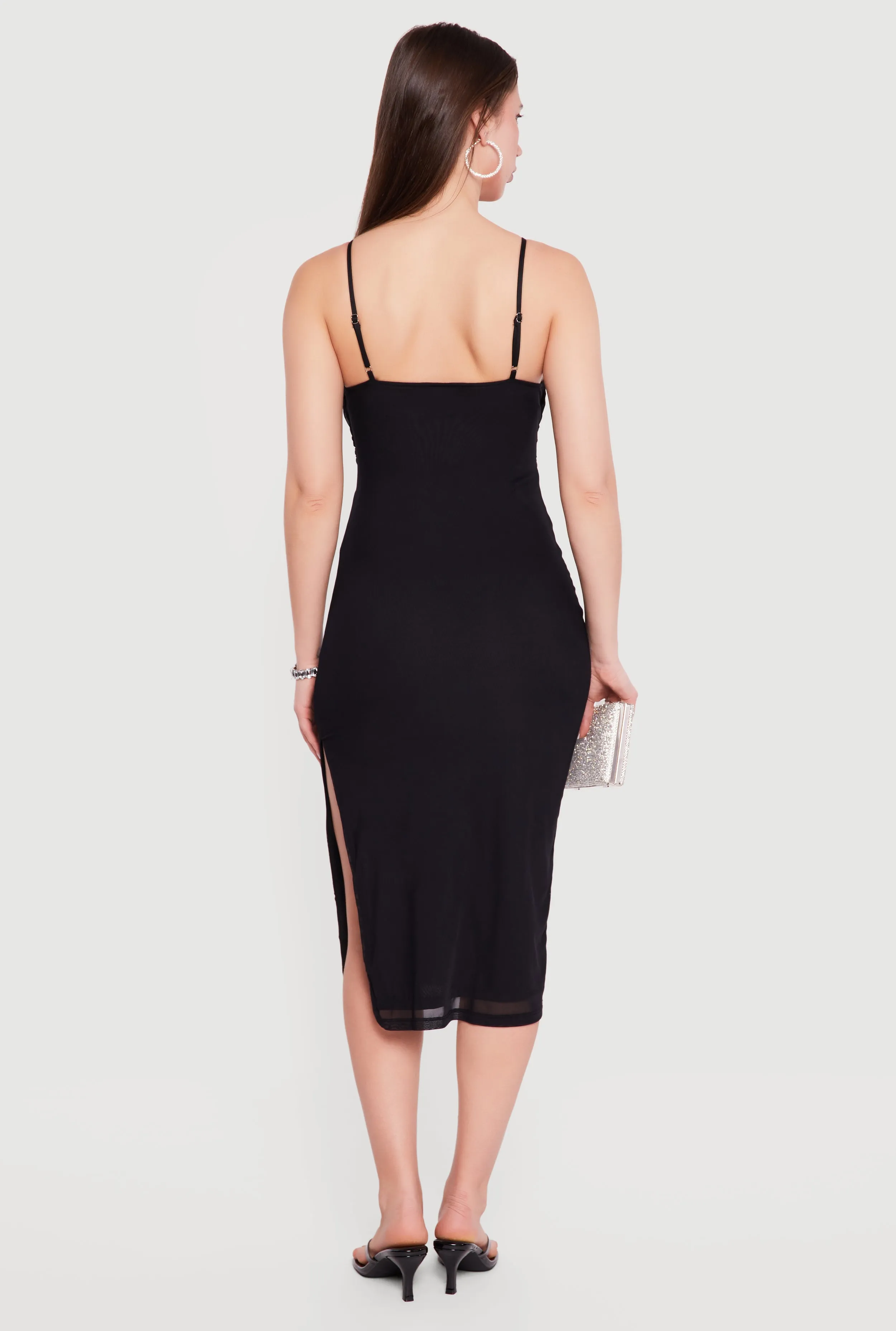 Ruched Cami Dress with Side Slit sold by Rainbow product image thumbnail 3