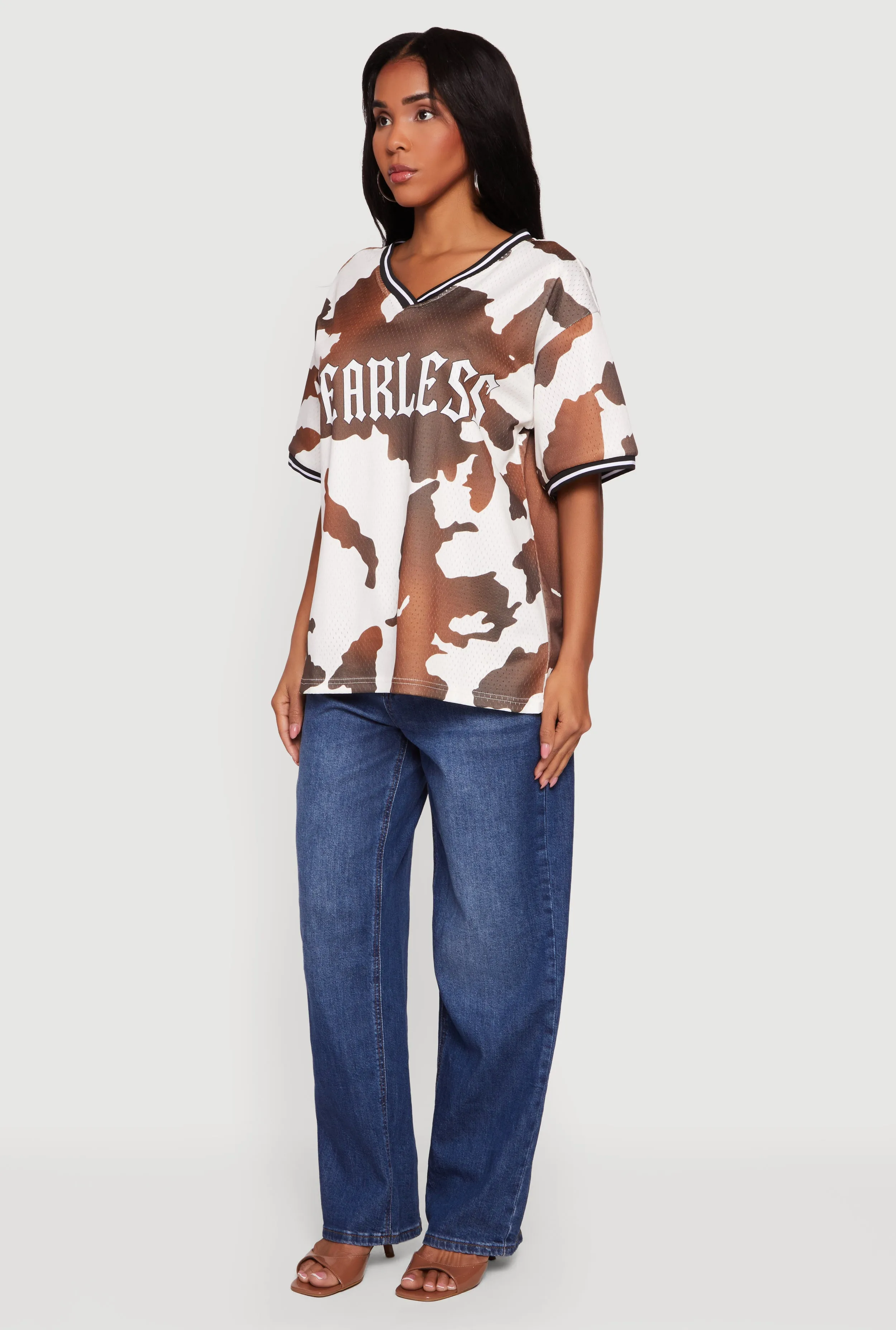 Fearless Cow Print Graphic Mesh Jersey sold by Rainbow product image thumbnail 3