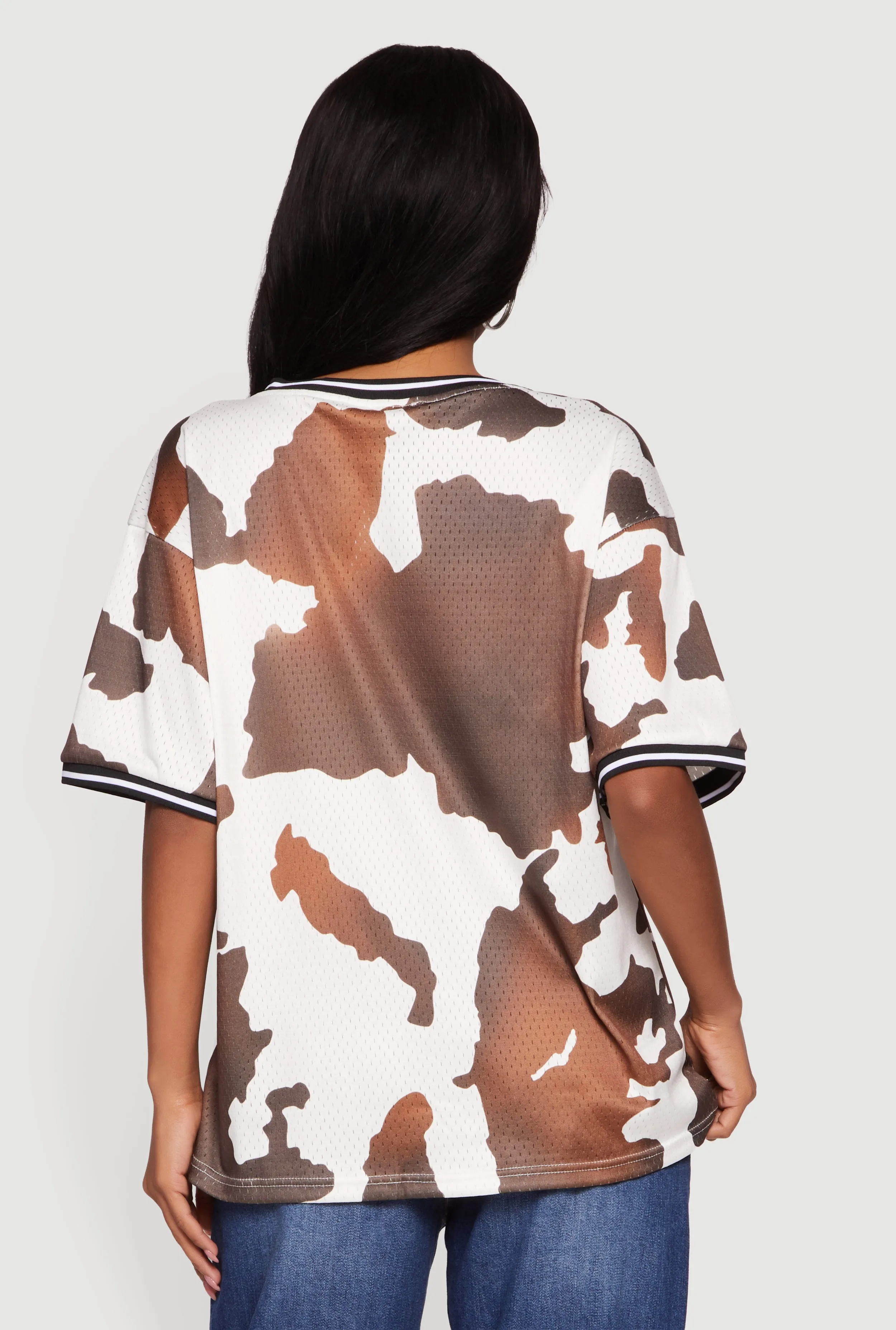 Fearless Cow Print Graphic Mesh Jersey sold by Rainbow product image thumbnail 5