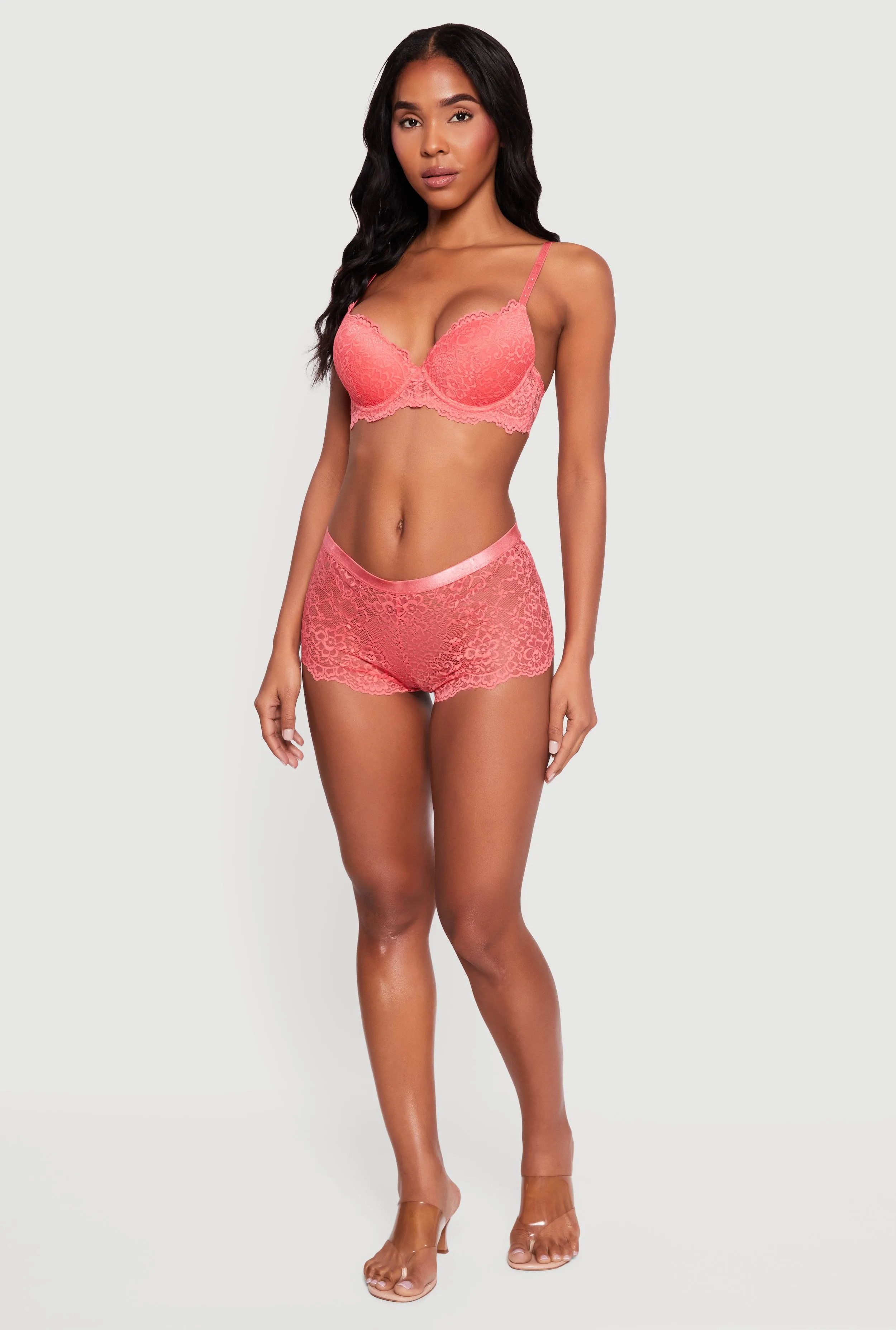 Floral Lace Scalloped Hem Boyshort Panty sold by Rainbow product image thumbnail 2