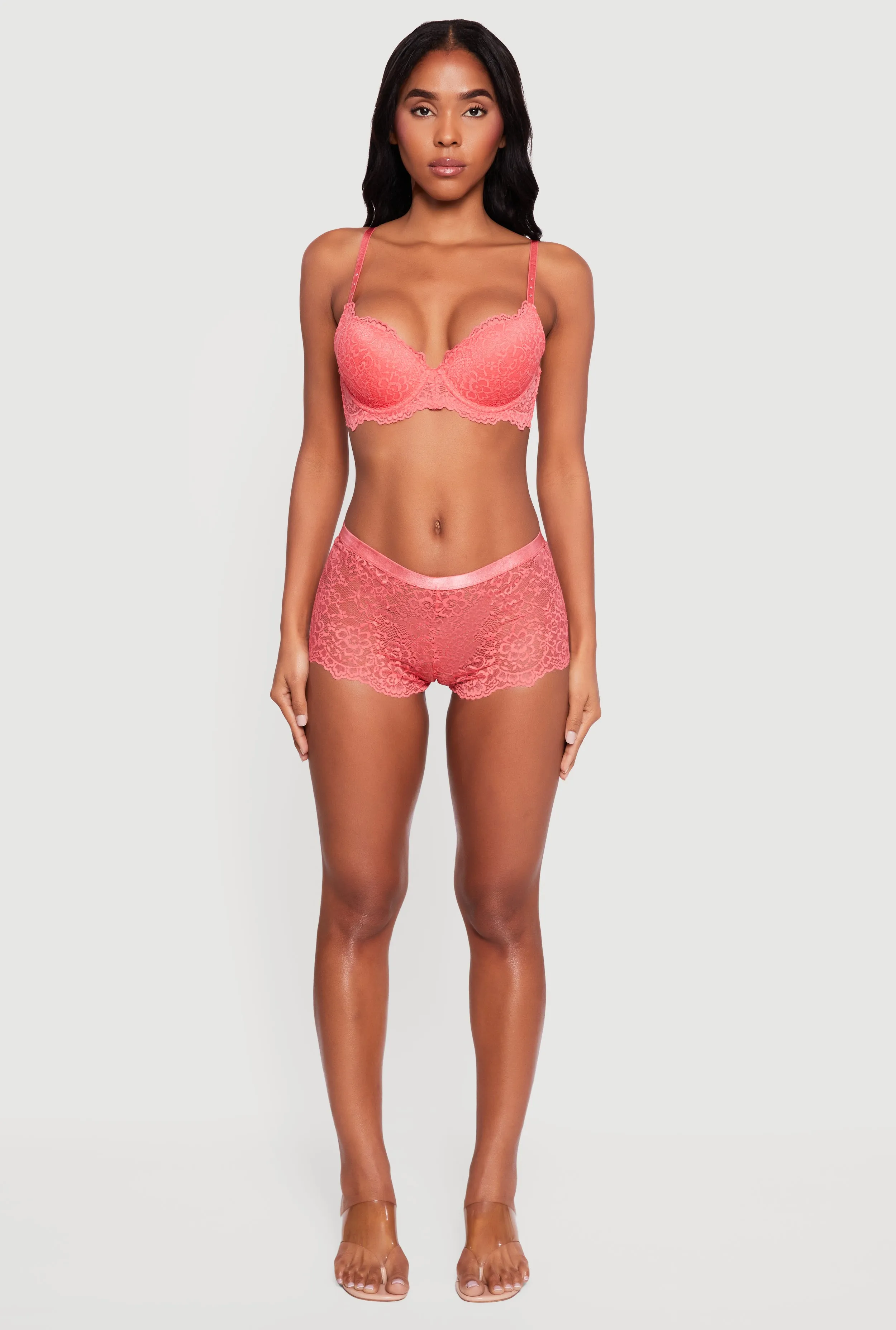 Floral Lace Scalloped Hem Boyshort Panty sold by Rainbow product image thumbnail 3