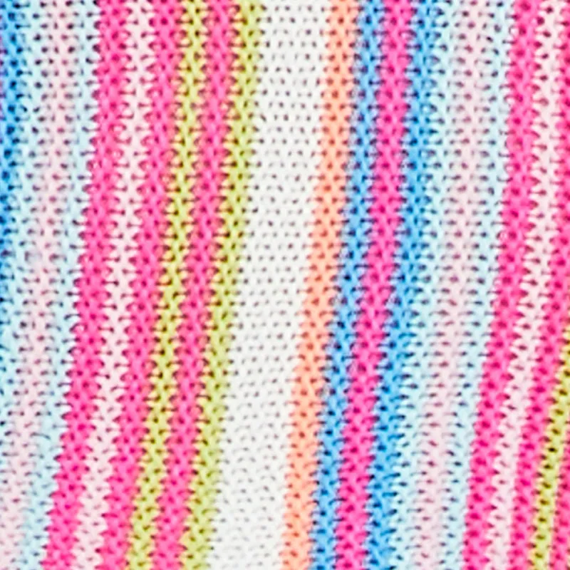 Striped Crochet Sleeveless Mock Neck Fringe Hem Top sold by Rainbow product image thumbnail 4