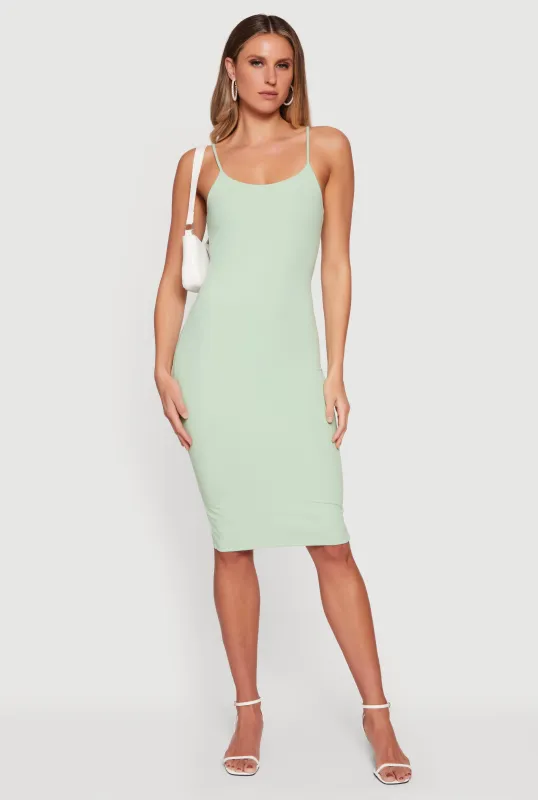 Scoop Neck Back Slit Midi Dress sold by Rainbow